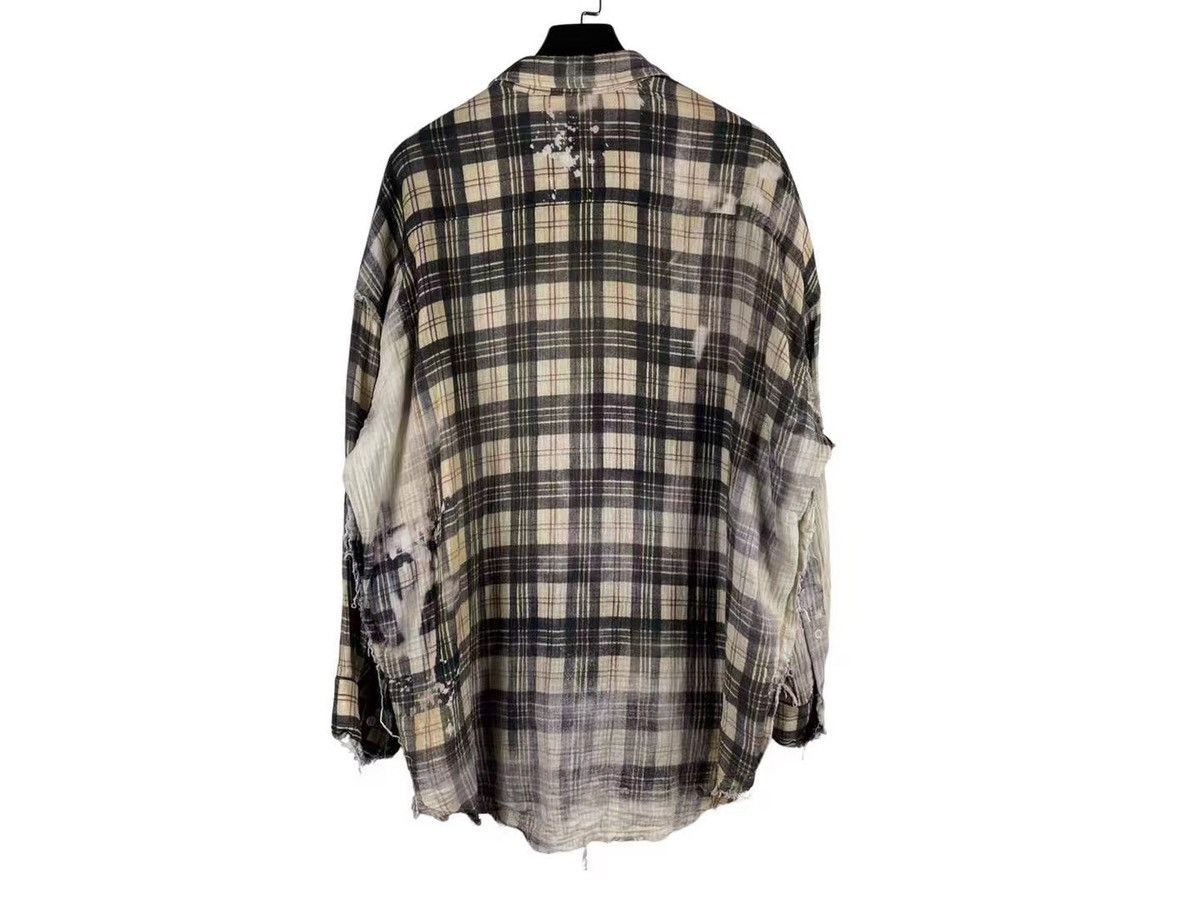 R13 R13 24SS Shredded Seam Bleached Plaid Oversize Flannel Shirt Size US S / EU 44-46 / 1 - 2 Thumbnail