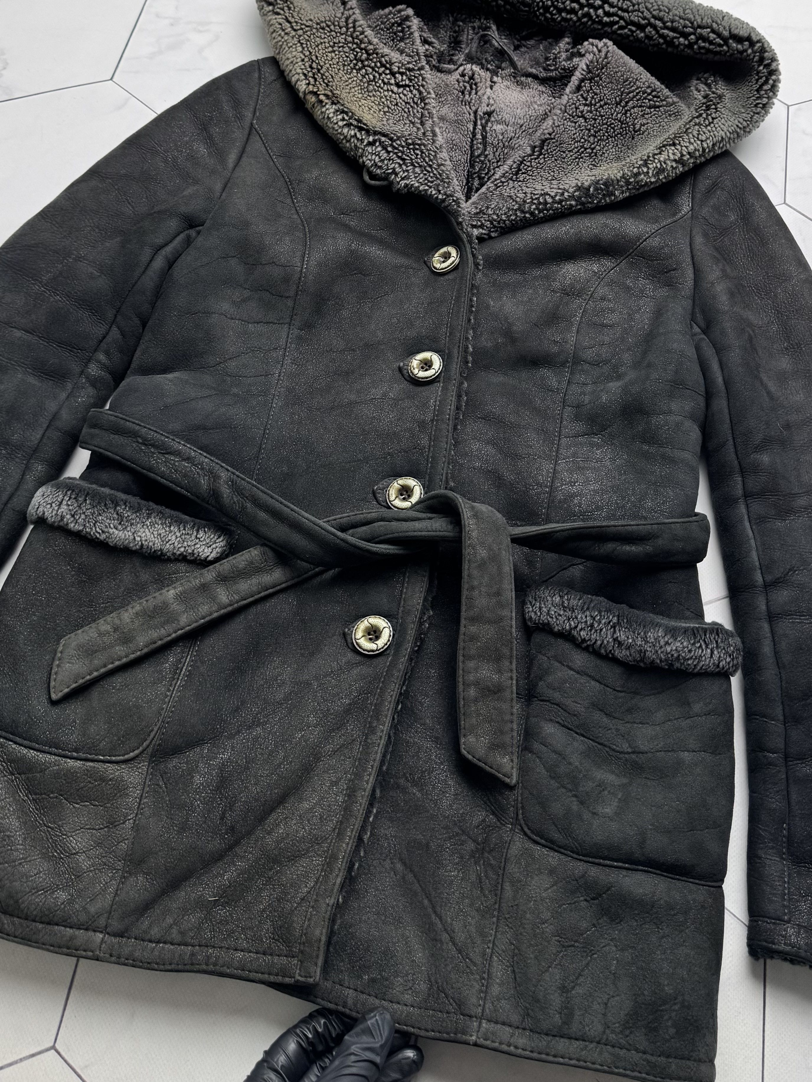 Vintage Vintage Real Sheepskin Hooded Coat (B550) Size M / US 6-8 / IT 42-44 - 9 Thumbnail