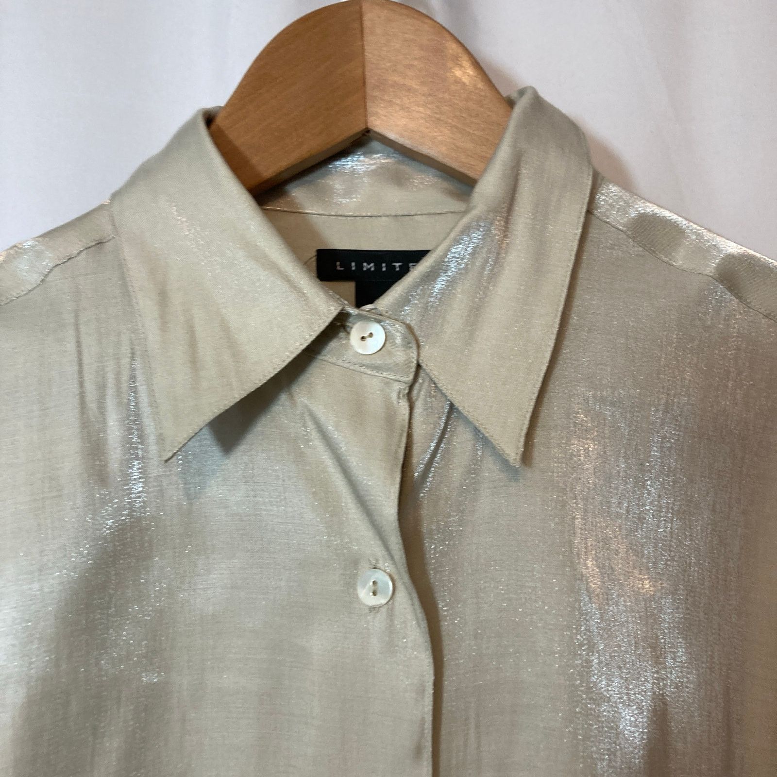 Other The Limited Shimmer Gray Silver Button Up Blouse Top Size XS / US 0-2 / IT 36-38 - 3 Thumbnail
