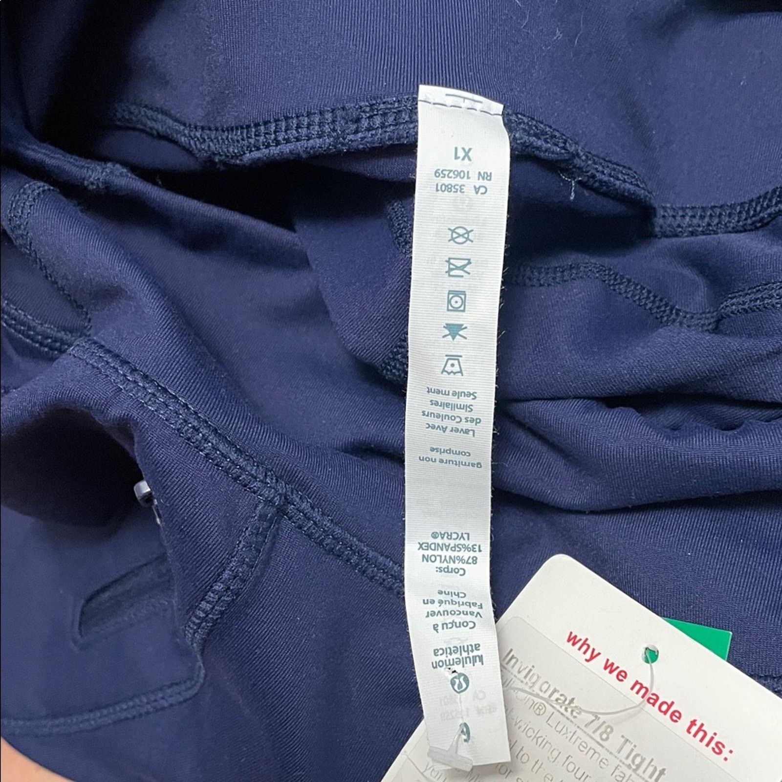 Lululemon Lululemon Invigorate 7/8 Tights in Navy - Size 6 Size 28" / US 6 / IT 42 - 10 Thumbnail