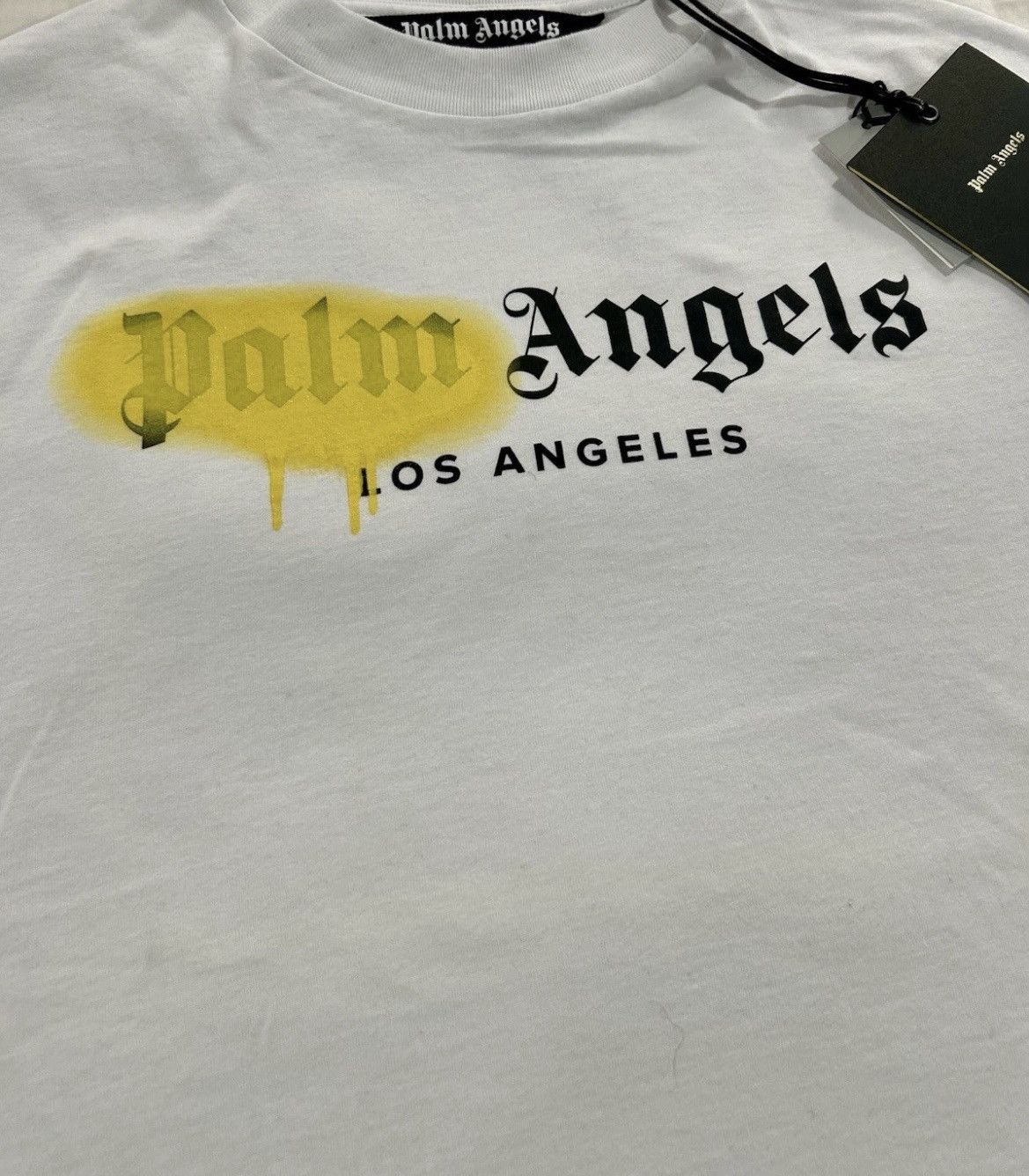 Palm Angels Palm Angels - LA Spray Paint T-Shirt in White Size Large Size US L / EU 52-54 / 3 - 2 Thumbnail