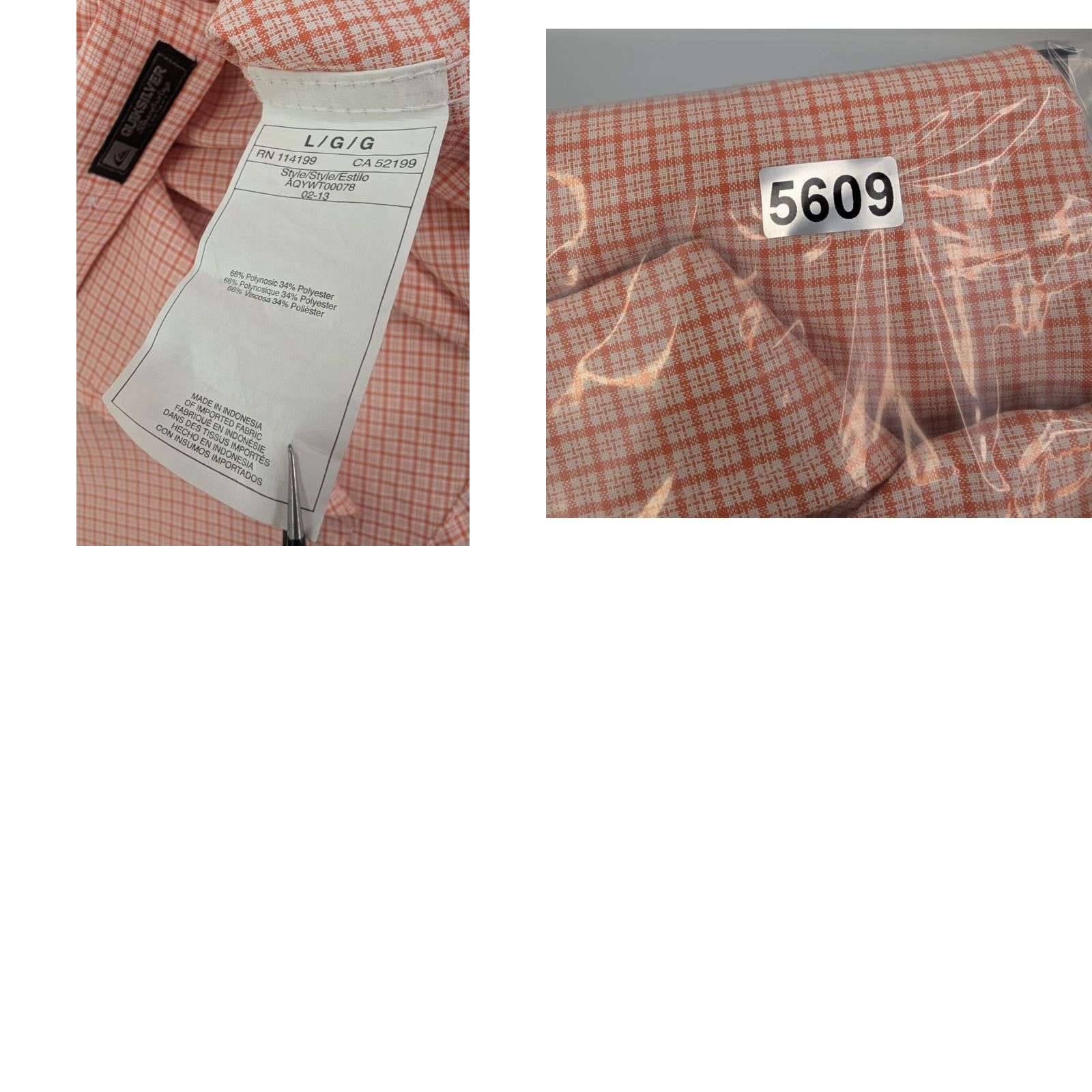 Quiksilver Quiksilver Orange Check Short Sleeve Button Up Shirt Men L Board Riding Size US L / EU 52-54 / 3 - 8 Thumbnail