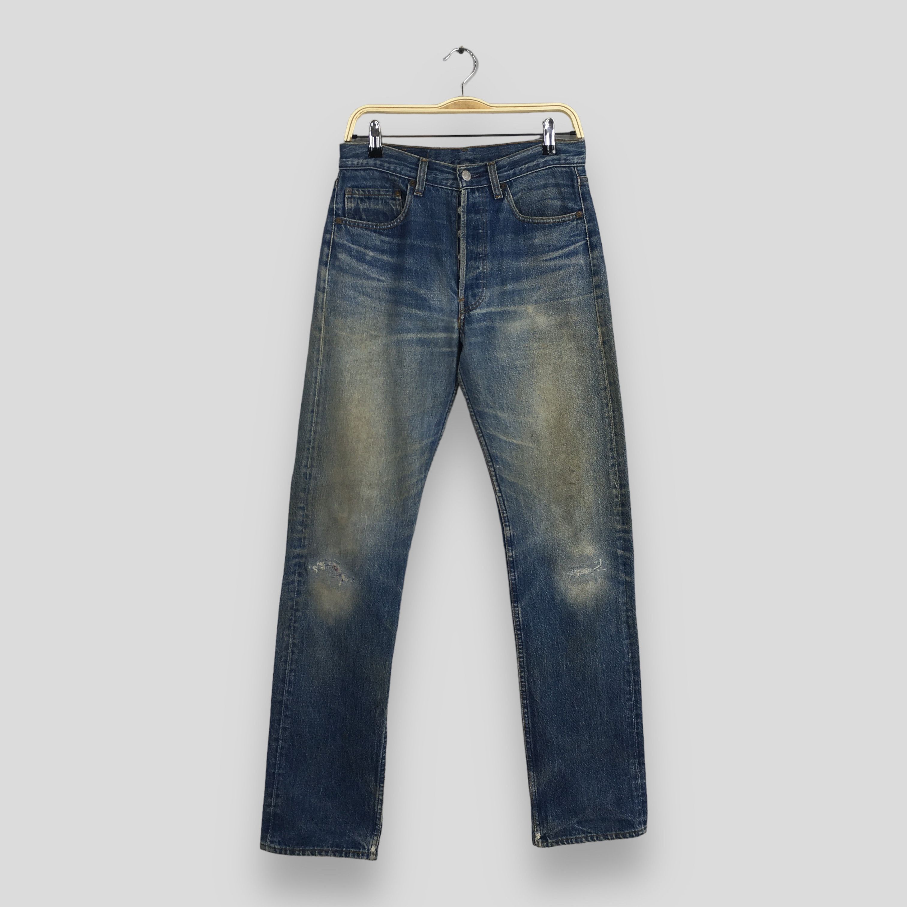 Levi's Size 29x33 Vintage 80s Levi's 501 Faded Blue Jeans S930 Size US 29 - 1 Thumbnail