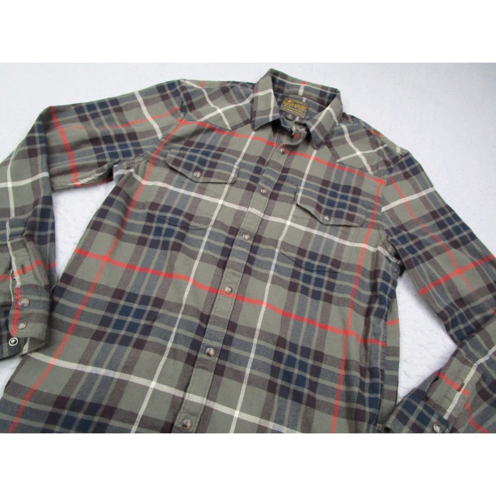 Lucky Brand VINTAGE Lucky Brand Men's Button-Up Shirt Flannel Plaid Long Sleeve Casual Fall Spring Summer Winter Green Medium Size US M / EU 48-50 / 2 - 2 Thumbnail