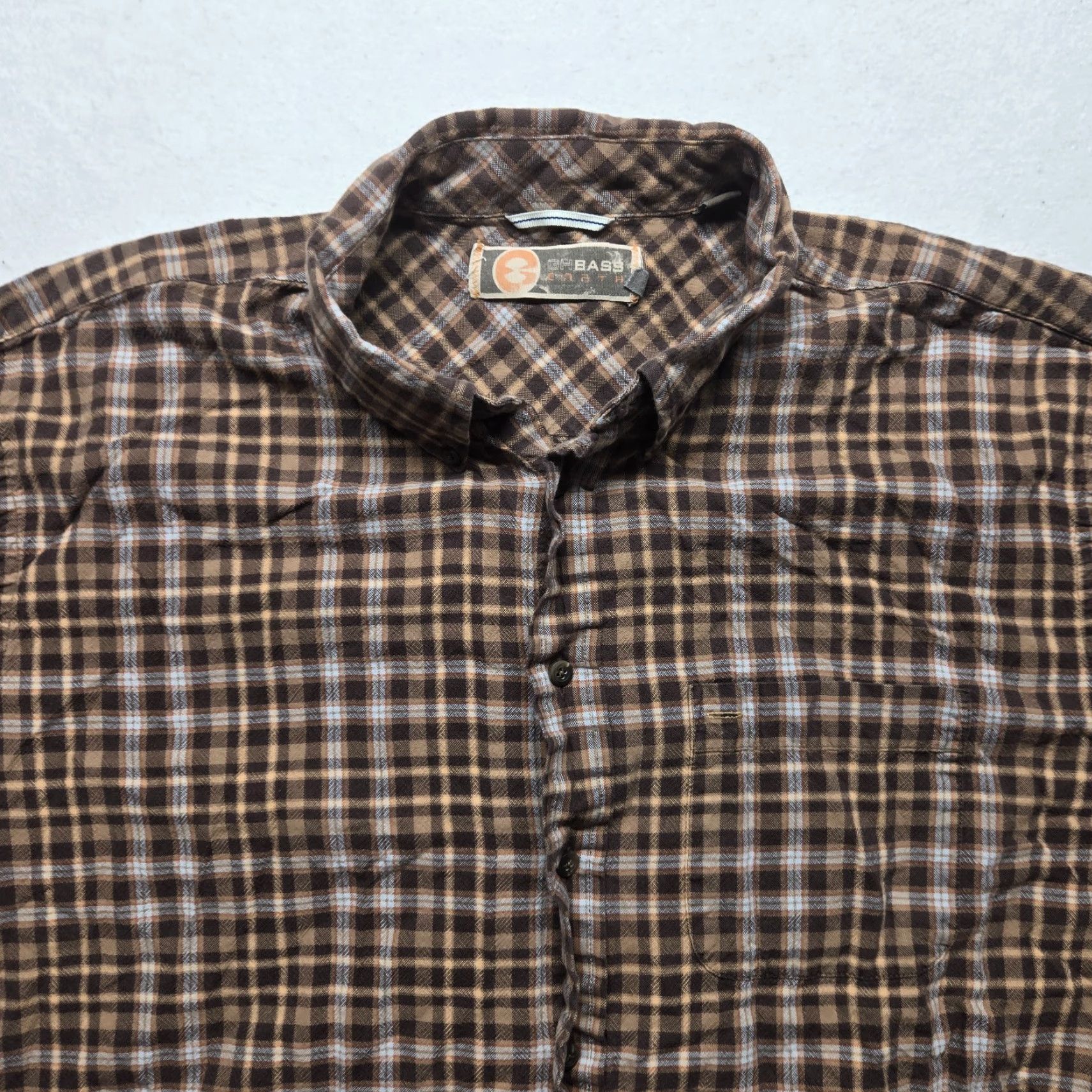 Vintage VINTAGE G.H. BASS & CO. Plaid Shirt Adult Men's Large Brown Casual Button-up Long Sleeve Size US XXL / EU 58 / 5 - 2 Thumbnail
