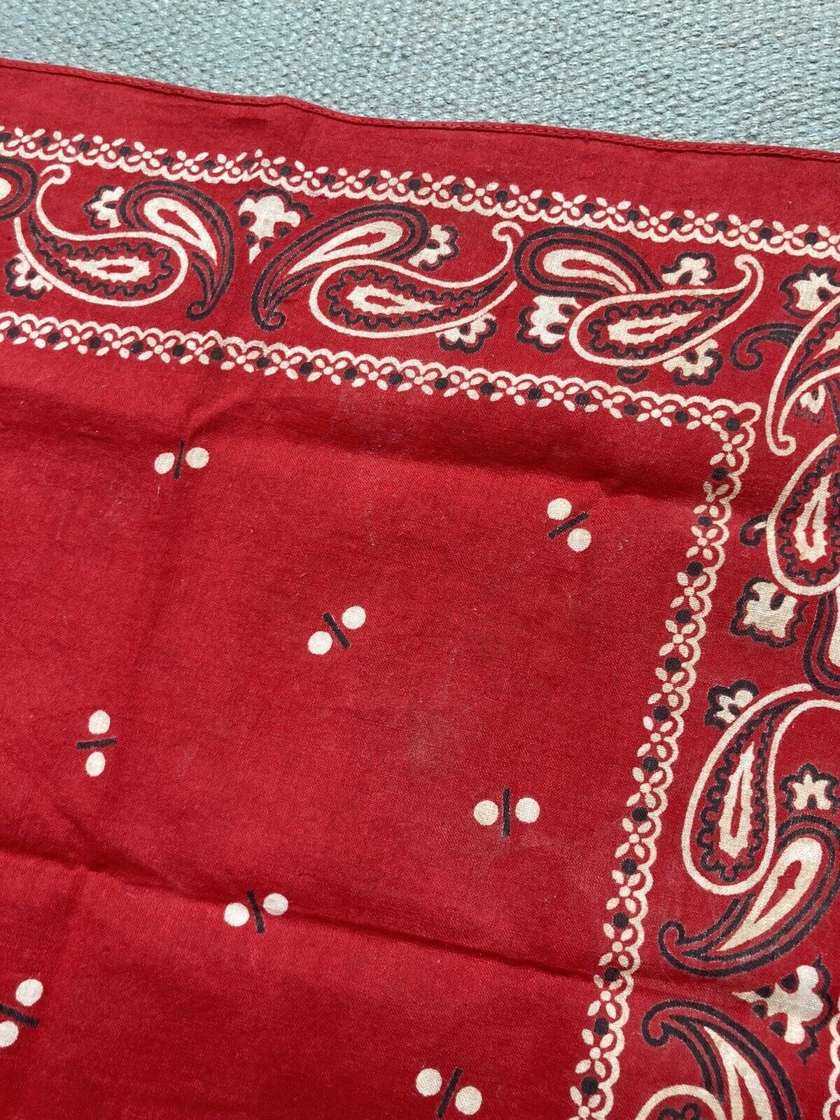 elephant bandana trunk down fast color paisley selvedge dots