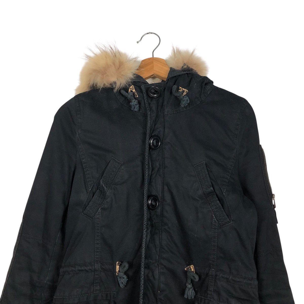Japanese Brand Vintage Parka Jacket Moussy Military Design Mink Fur Hoodie Size US M / EU 48-50 / 2 - 4 Thumbnail