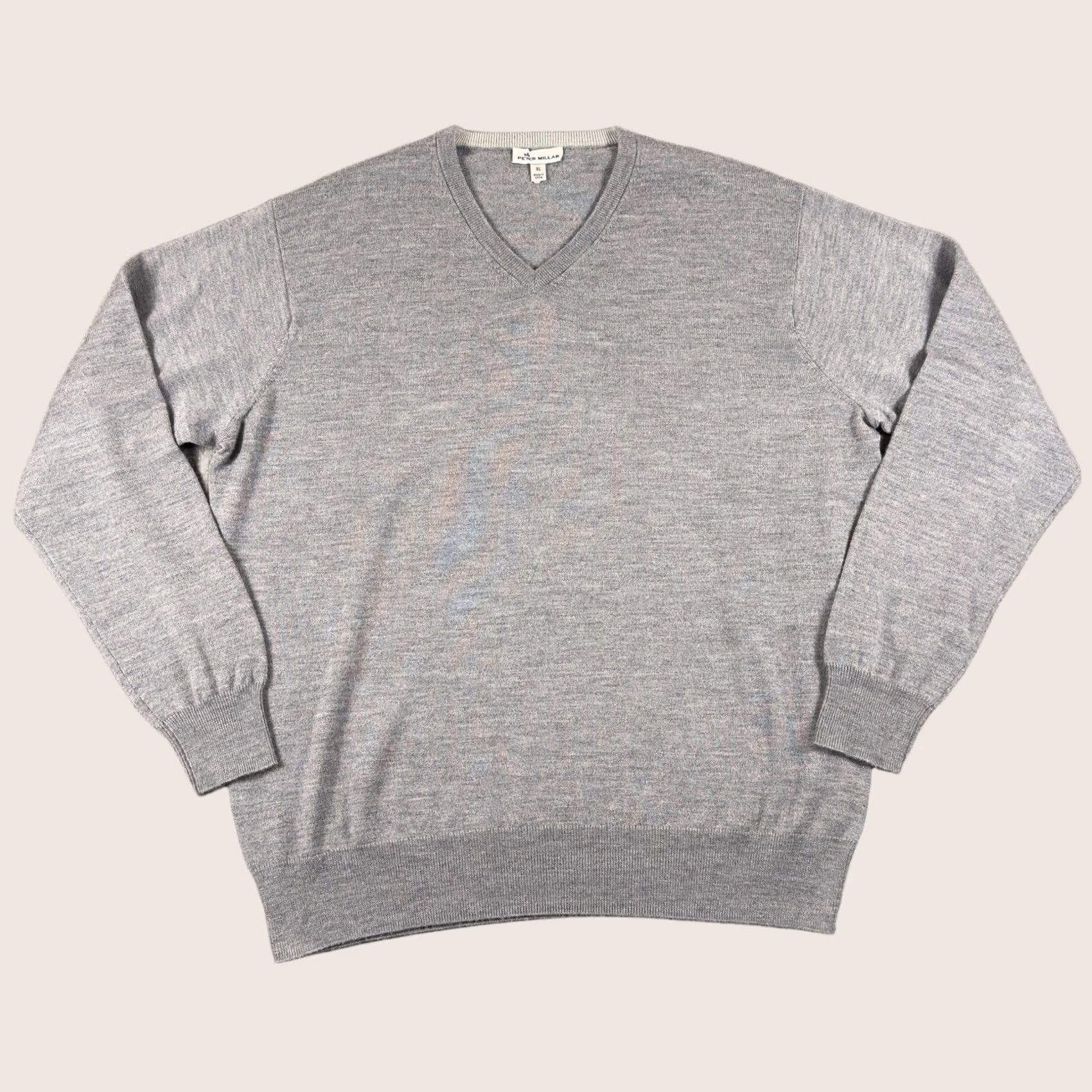 Peter Millar Peter Millar Sweater Mens XL Gray V Neck Merino Wool Silk Knit Lightweight Size US XL / EU 56 / 4 - 1 Thumbnail