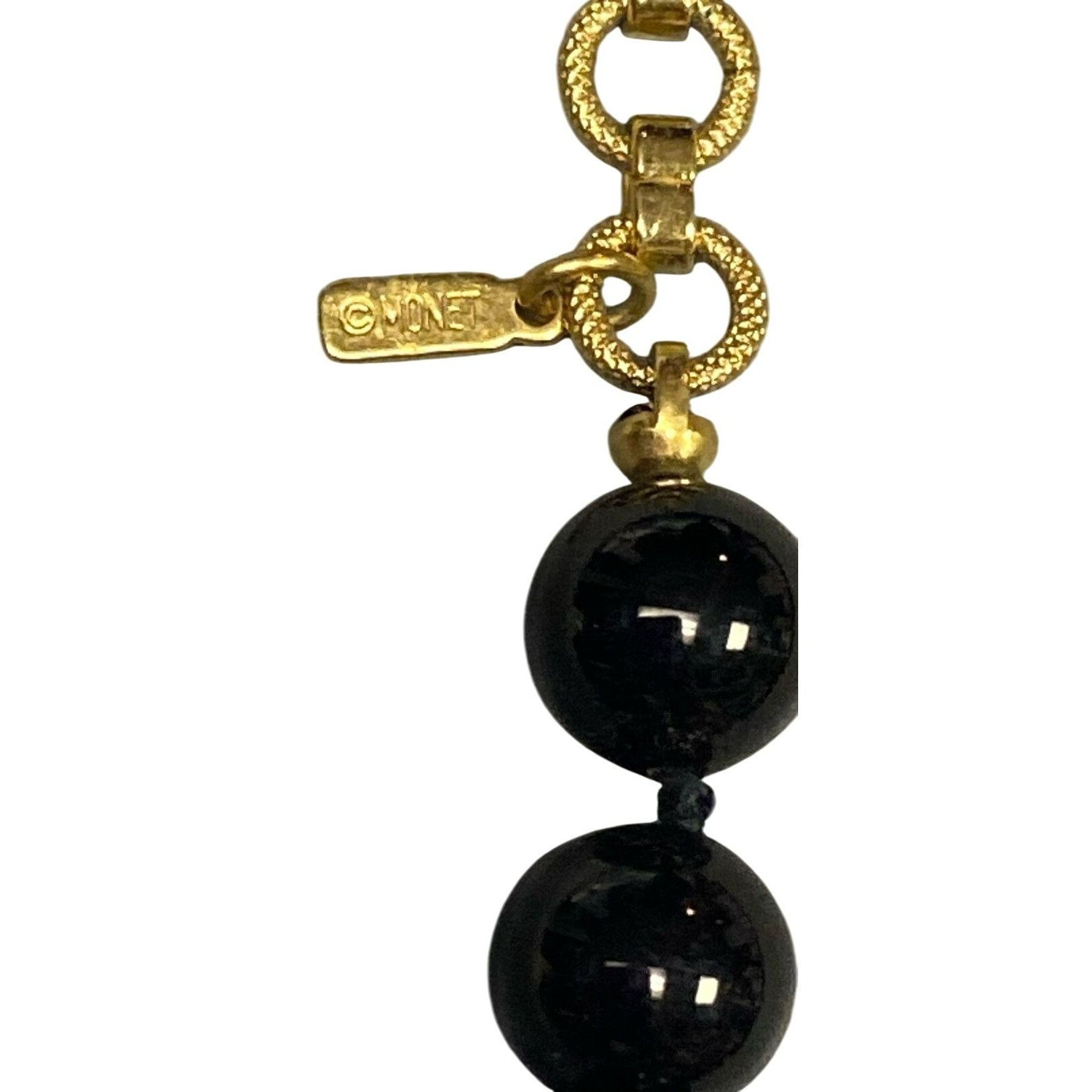 Monet Monet Vintage Black Bead Necklace With Gold-Tone Extender Fo Size ONE SIZE - 5 Thumbnail