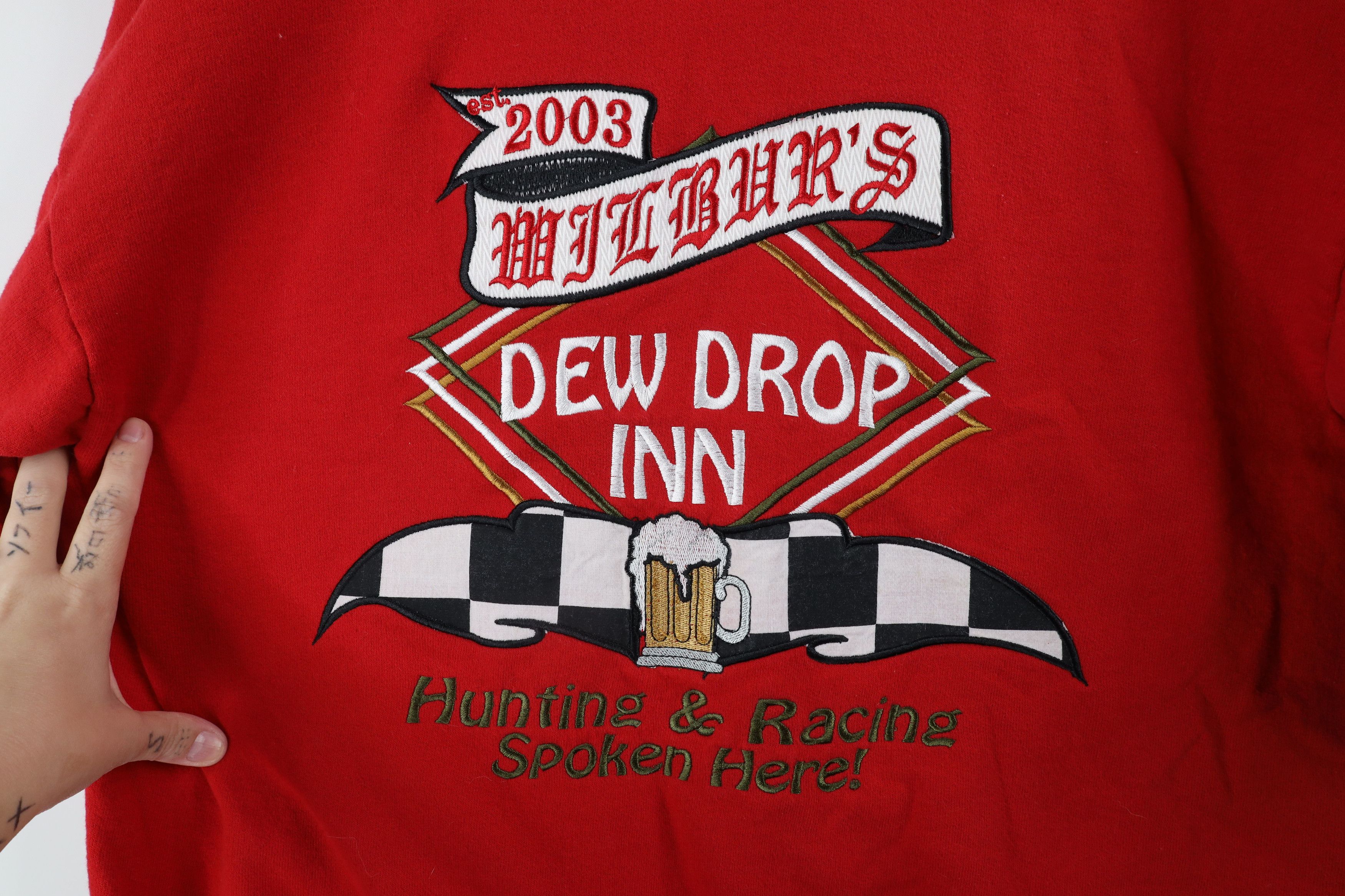 Vintage Vintage Y2K 2003 Dew Drop Inn Hunting Racing Hoodie Red Size US L / EU 52-54 / 3 - 8 Thumbnail