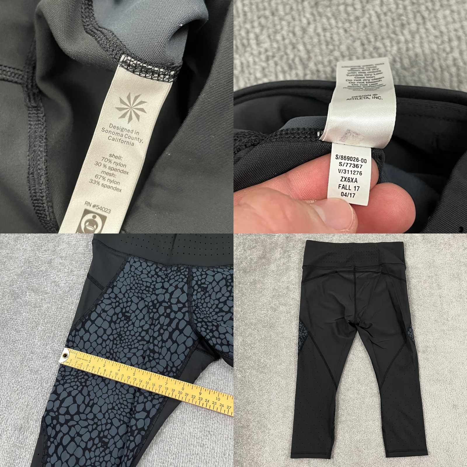 Athleta Athleta Leggings Capri Women Medium 20" Black Activewear Athletic Crocodile Stealth Elation Size 32" / US 10 / IT 46 - 8 Thumbnail