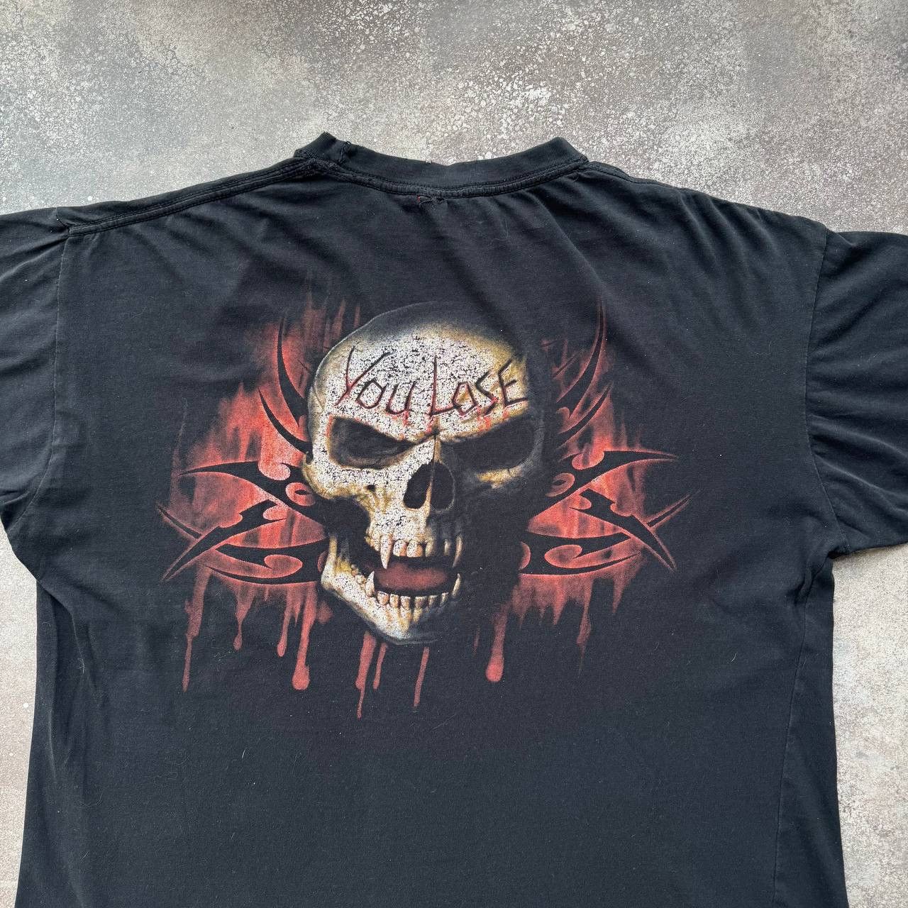 Vintage Spiral Y2K Vintage Faded Cotton T-Shirt (Affliction style) Size US XL / EU 56 / 4 - 2 Thumbnail