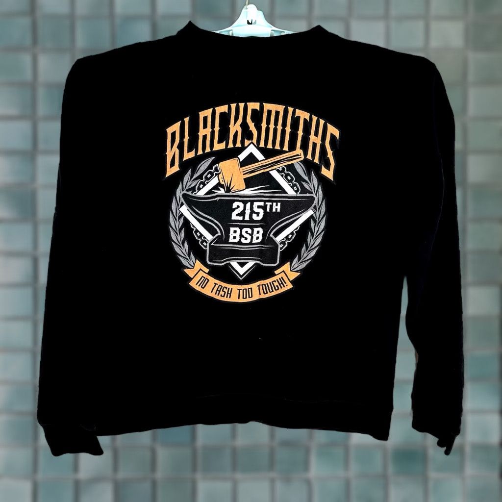 Vintage Blacksmiths 215th BSB Sweatshirt Mens Size M Black Graphic 2 Sided AM Trigger Size US M / EU 48-50 / 2 - 1 Thumbnail
