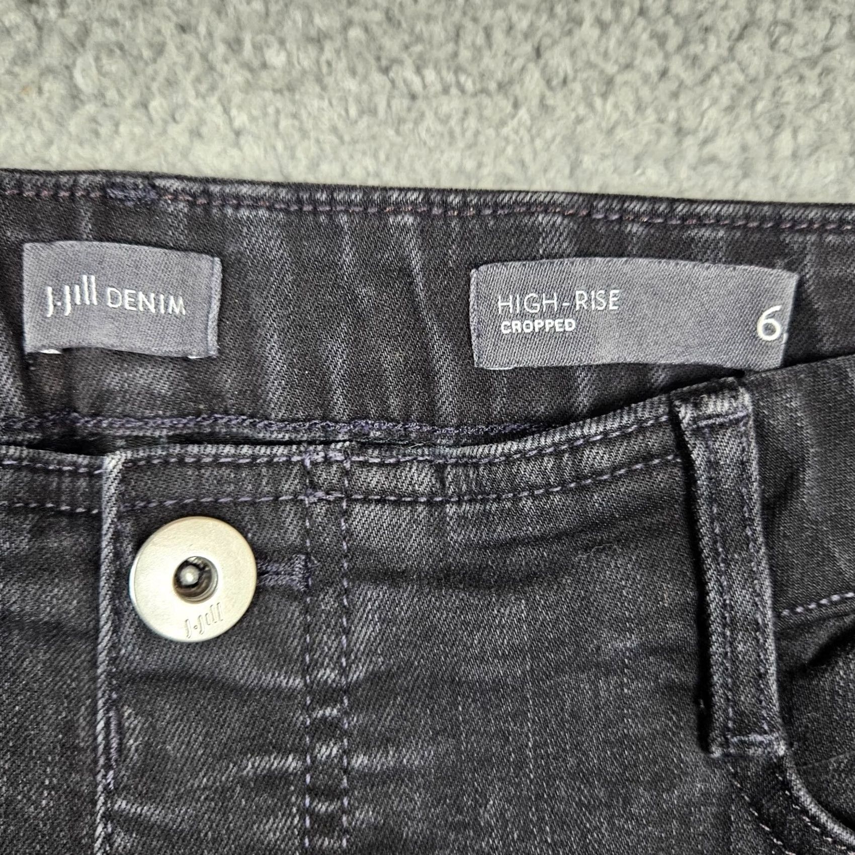 J. Jill J.Jill Denim Dark Wash High Rise Cropped Jean Size 6 Women Jeans Crop Mid Rise Blue Cotton Modal Polyester Pants 5-Pocket Size 28" / US 6 / IT 42 - 3 Thumbnail