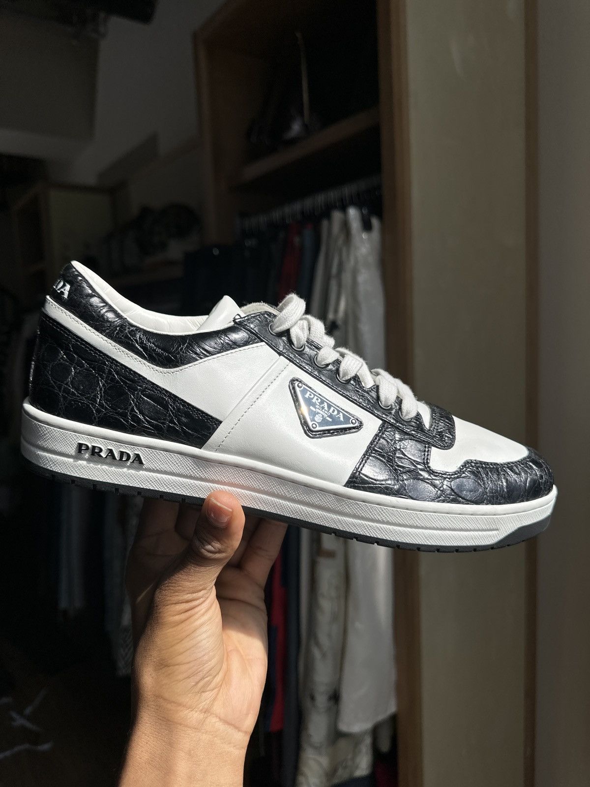 Prada Downtown croc embossed sneaker Size US 9 / EU 42 - 1 Thumbnail