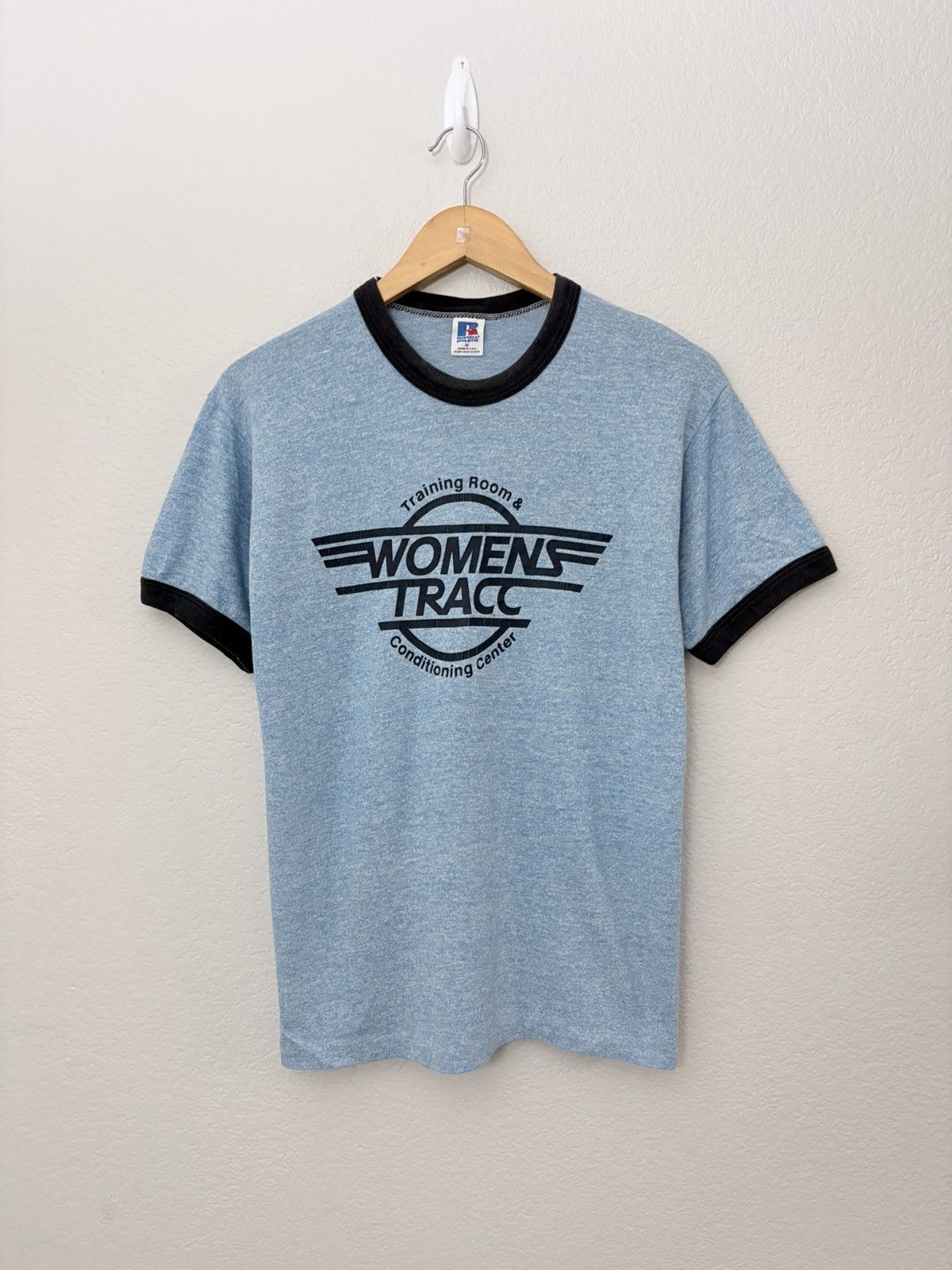 Vintage 80’s Womens Tracc Conditioning Center Vintage Ringer Tee Size US M / EU 48-50 / 2 - 1 Thumbnail