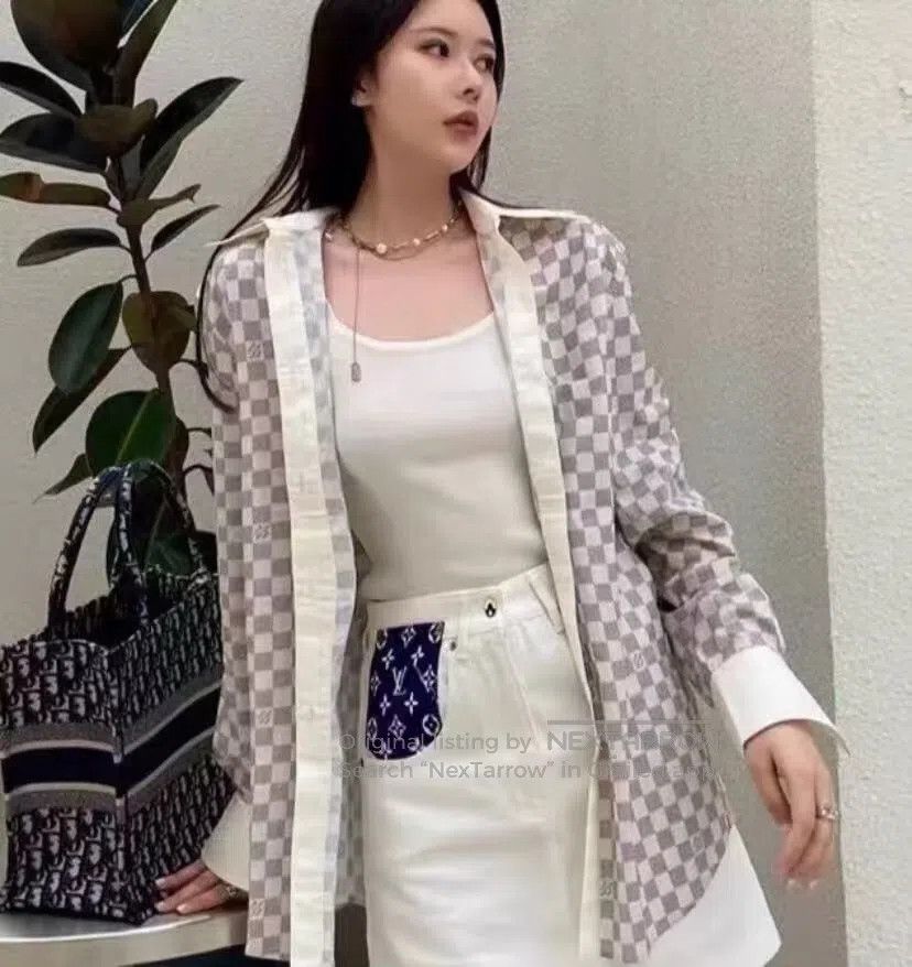 Louis Vuitton Louis Vuitton Color-blocked checkered cotton collar single Size XS / US 0-2 / IT 36-38 - 9 Thumbnail