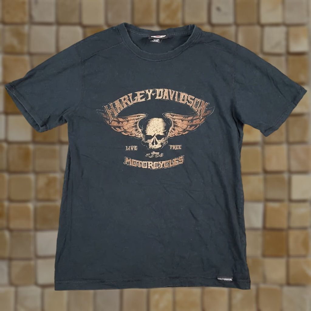 Harley Davidson Harley-Davidson Skull Logo Biker Motorcycle Mens Size Medium Retro Black T Shirt Size US M / EU 48-50 / 2 - 1 Thumbnail