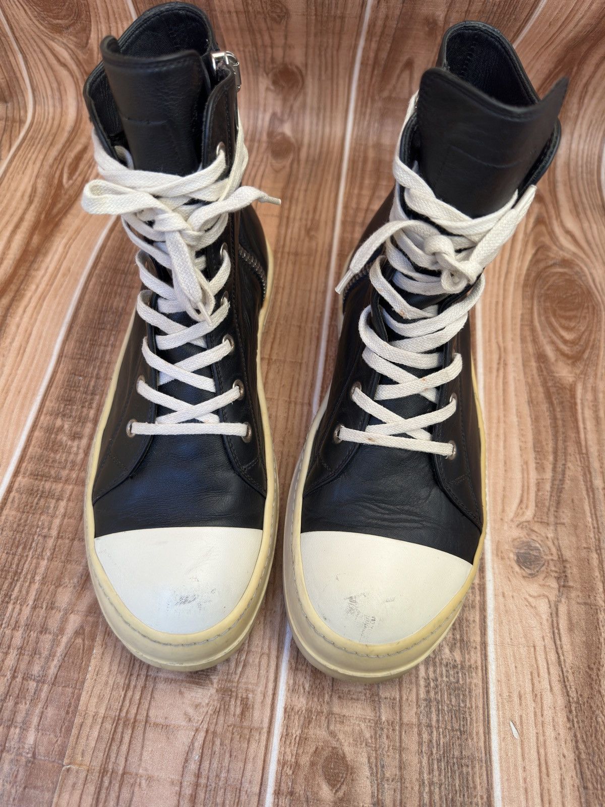 Rick Owens W16 Mainline Rick Owens Black Milk Hightop Sneaks Size US 8 / EU 41 - 3 Thumbnail