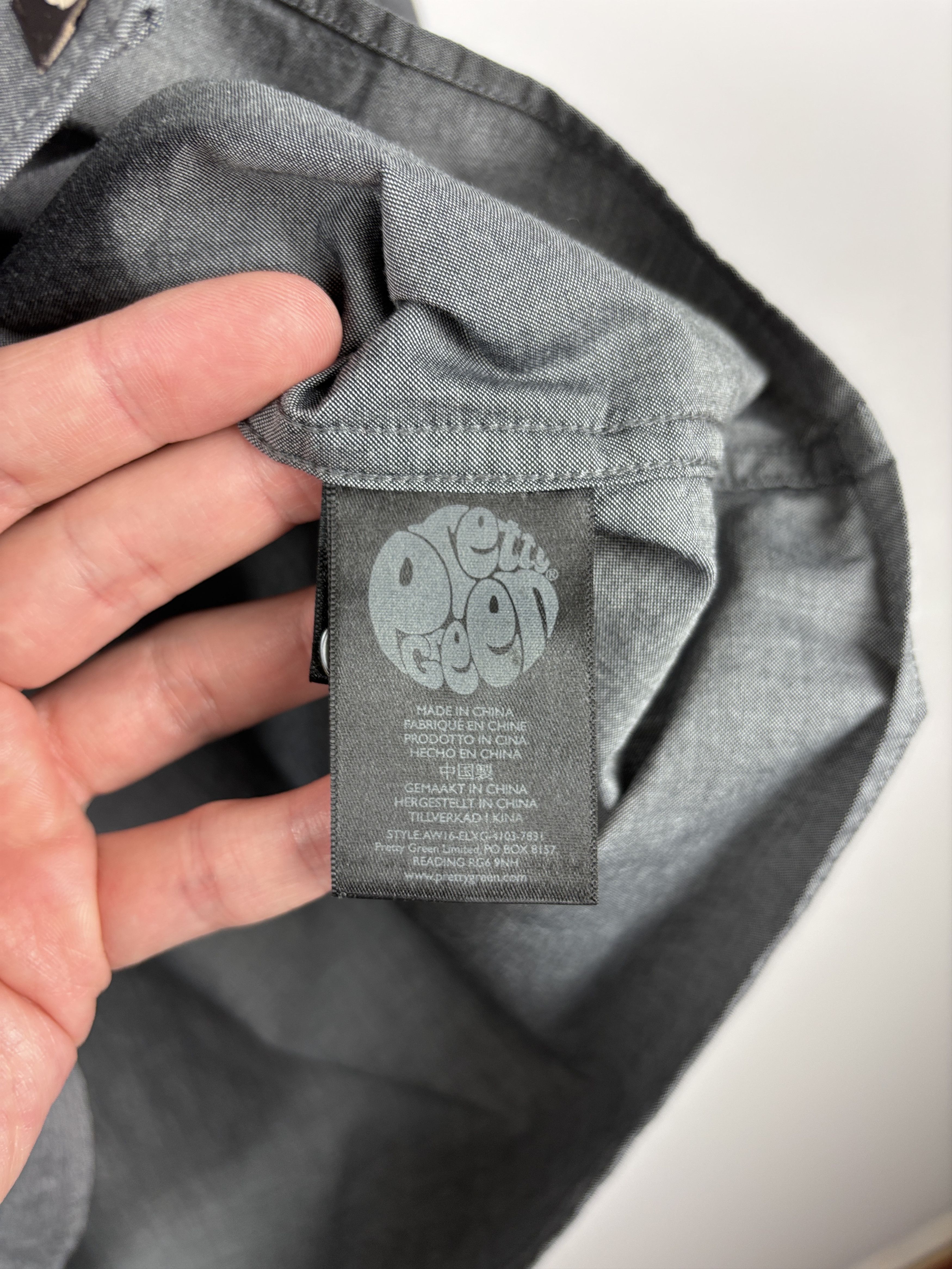 Pretty Green Pretty Green Button Down Long Sleeve Shirt Cotton Gray L Size US L / EU 52-54 / 3 - 8 Thumbnail