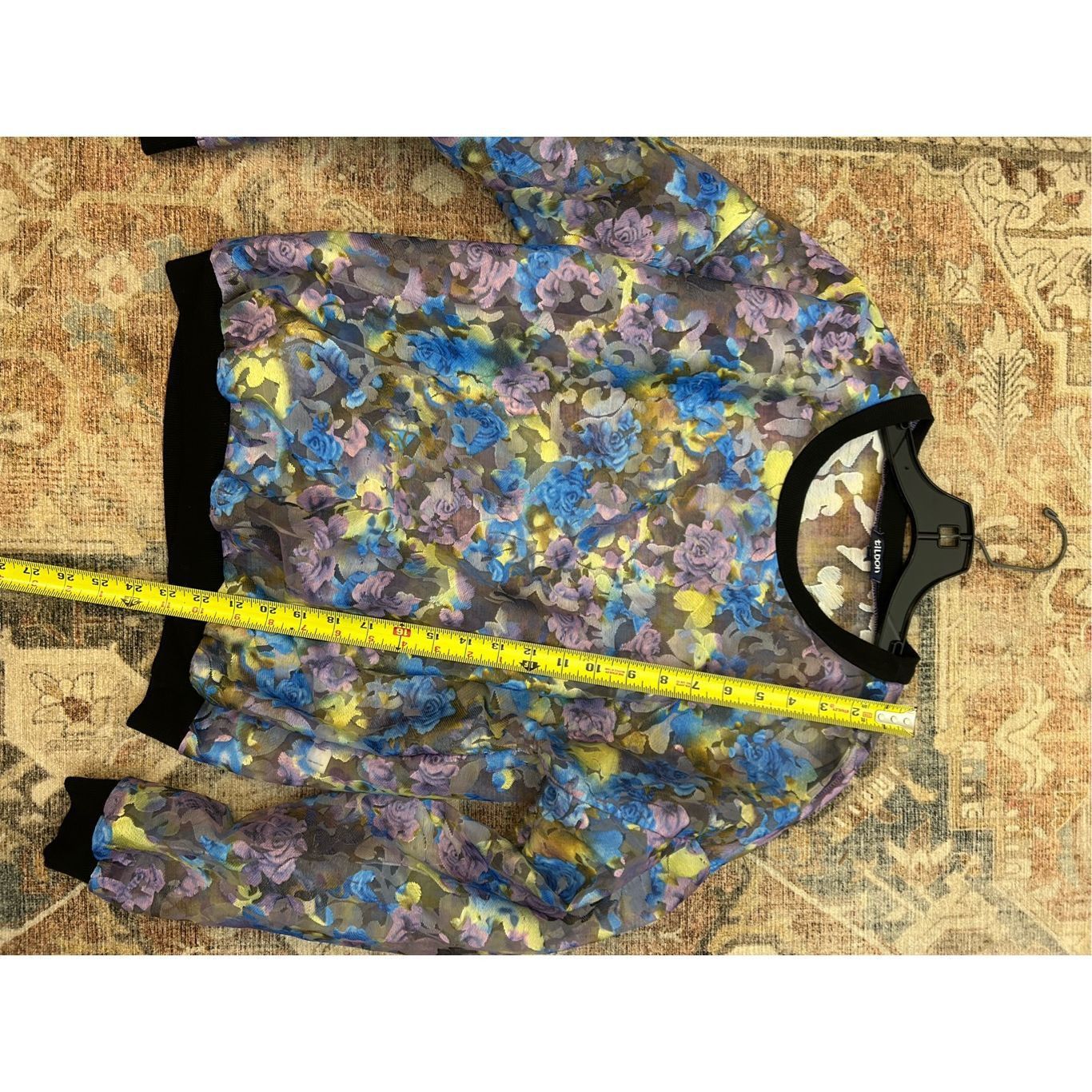 Filson Tildon Embroidered Floral Top Multi-Color Sheer Sweater, Siz Size L / US 10 / IT 46 - 2 Thumbnail