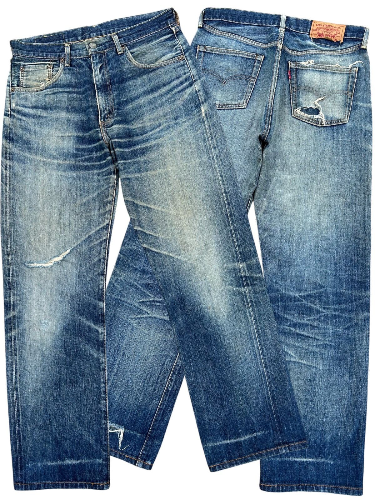 Kapital Thrashed Vintage Levis Big E Selvedge Denim Jeans Size US 32 / EU 48 - 1 Thumbnail