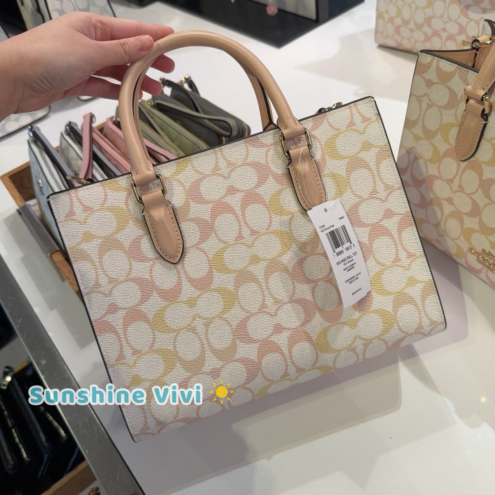 Coach NWT Coach Maggie Small Tote Bag In Pretty Chalk Pink CDZ08 Size ONE SIZE - 5 Thumbnail