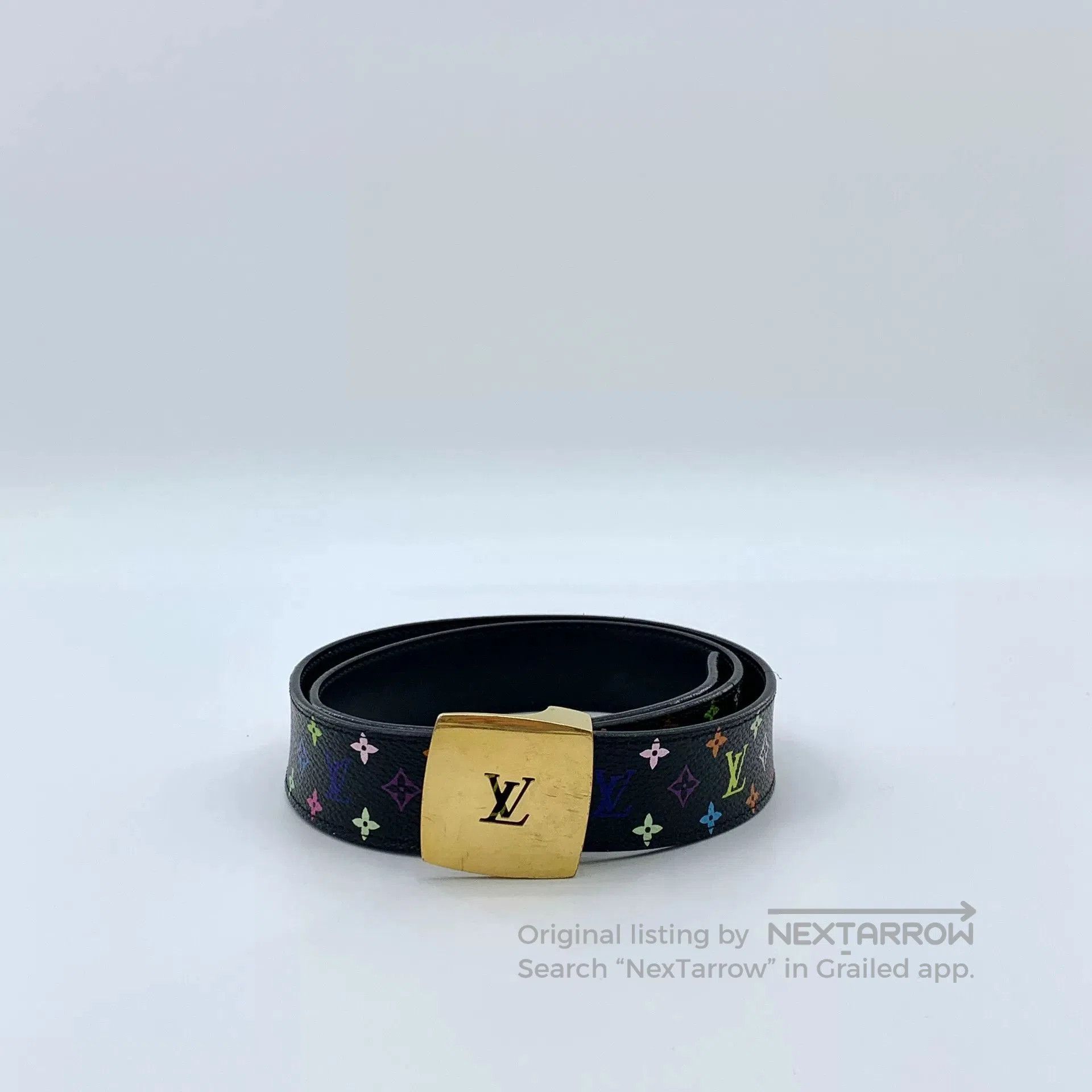Louis Vuitton Louis Vuitton Black Multicolor Logo Belt. Size ONE SIZE - 1 Thumbnail