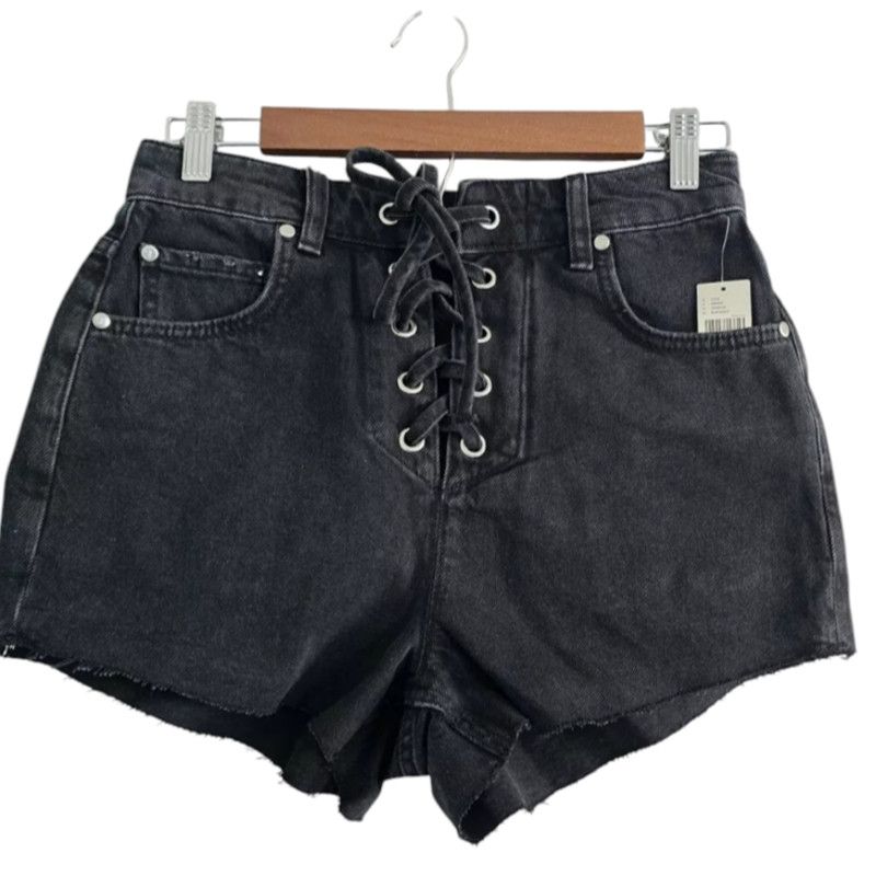 Anthropologie NWT Anthropologie Pilcro Lace-Up Denim Shorts $108 SIZE 32 Size 32" / US 10 / IT 46 - 5 Thumbnail