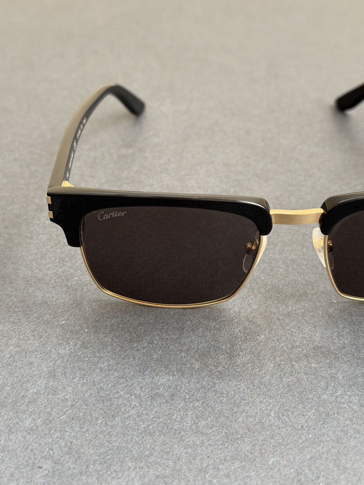 Cartier Cartier Black Square Acetate Metal Frame Sunglasses Size ONE SIZE - 5 Thumbnail