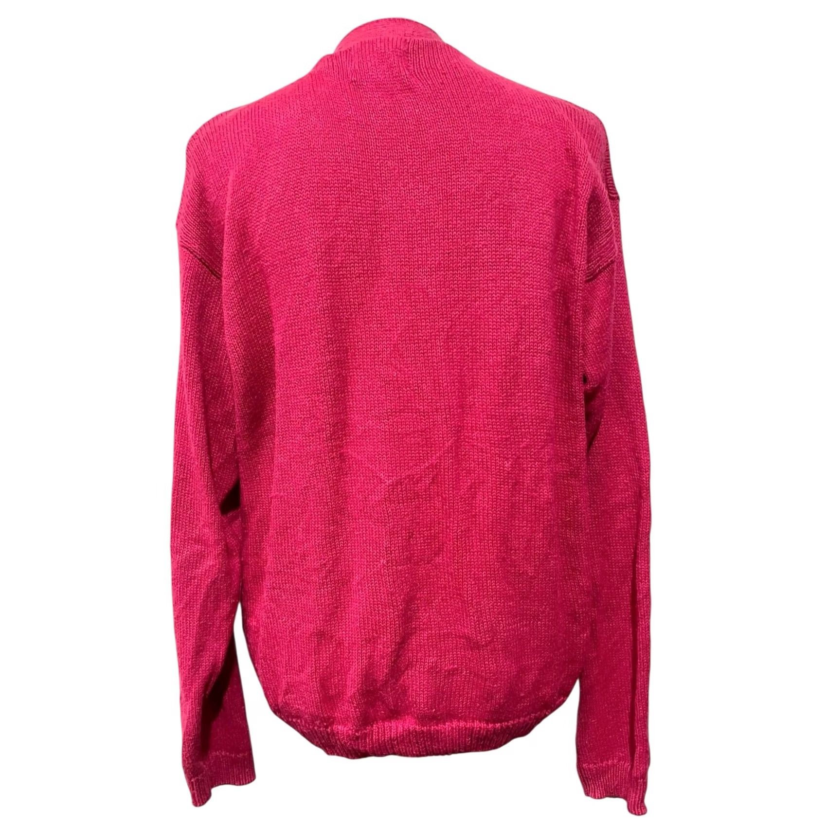 Vintage VINTAGE Cape Isle Knitters Cardigan Sweater Womens XL Pink Floral 90s Cottage Knitters Womens XL Button Heavy Knitted by Hand Size XL / US 12-14 / IT 48-50 - 5 Thumbnail