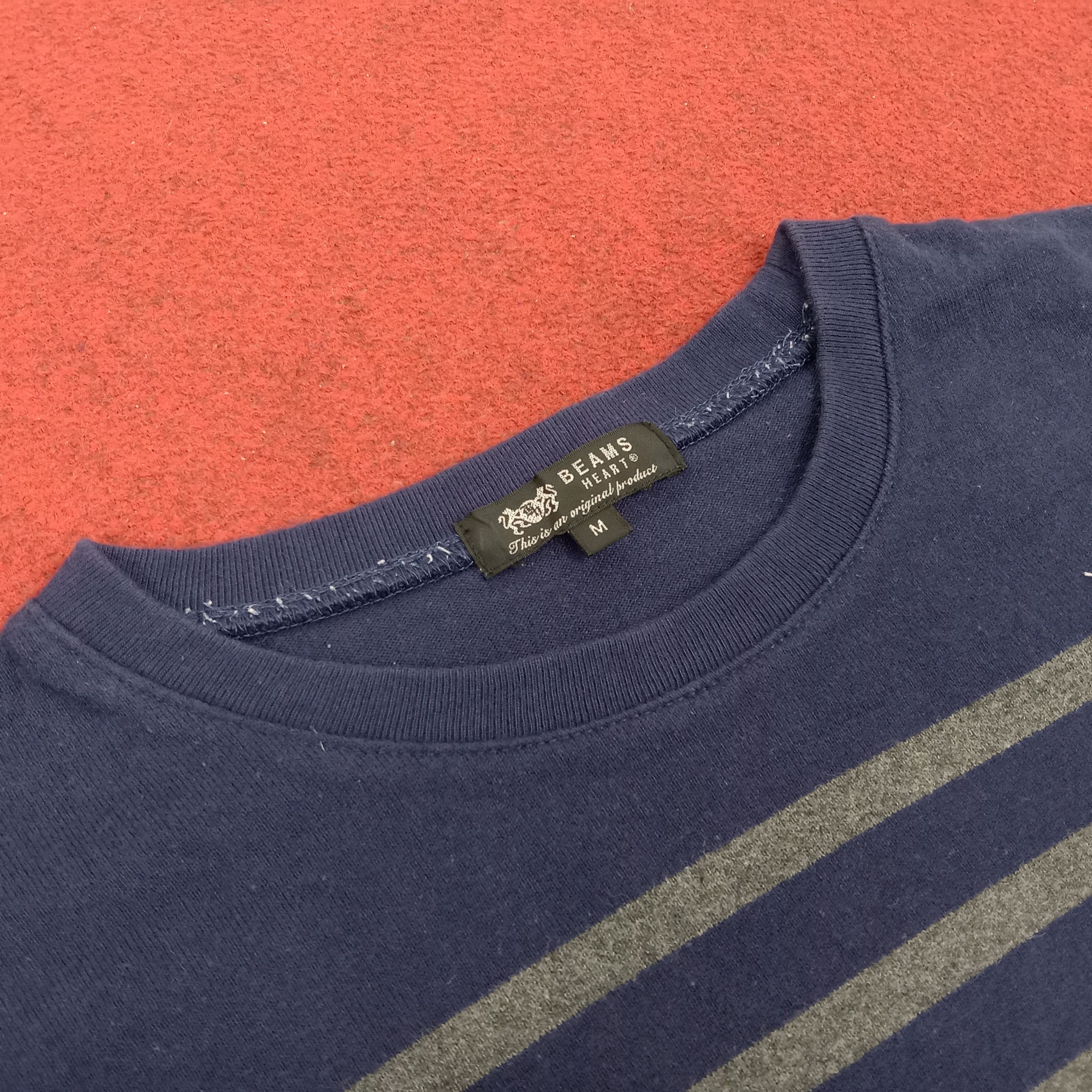 Beams Plus × Vintage Beams Japanese Brand Streetwear Style Stripes Design Tshirt Size US M / EU 48-50 / 2 - 4 Thumbnail