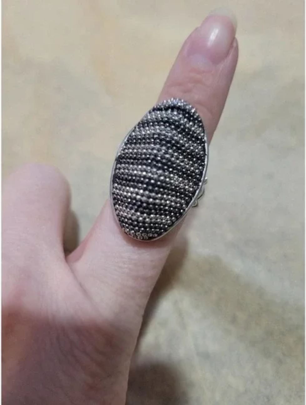 Other Black and silver ring. Stretches to fit. Size ONE SIZE - 2 Thumbnail