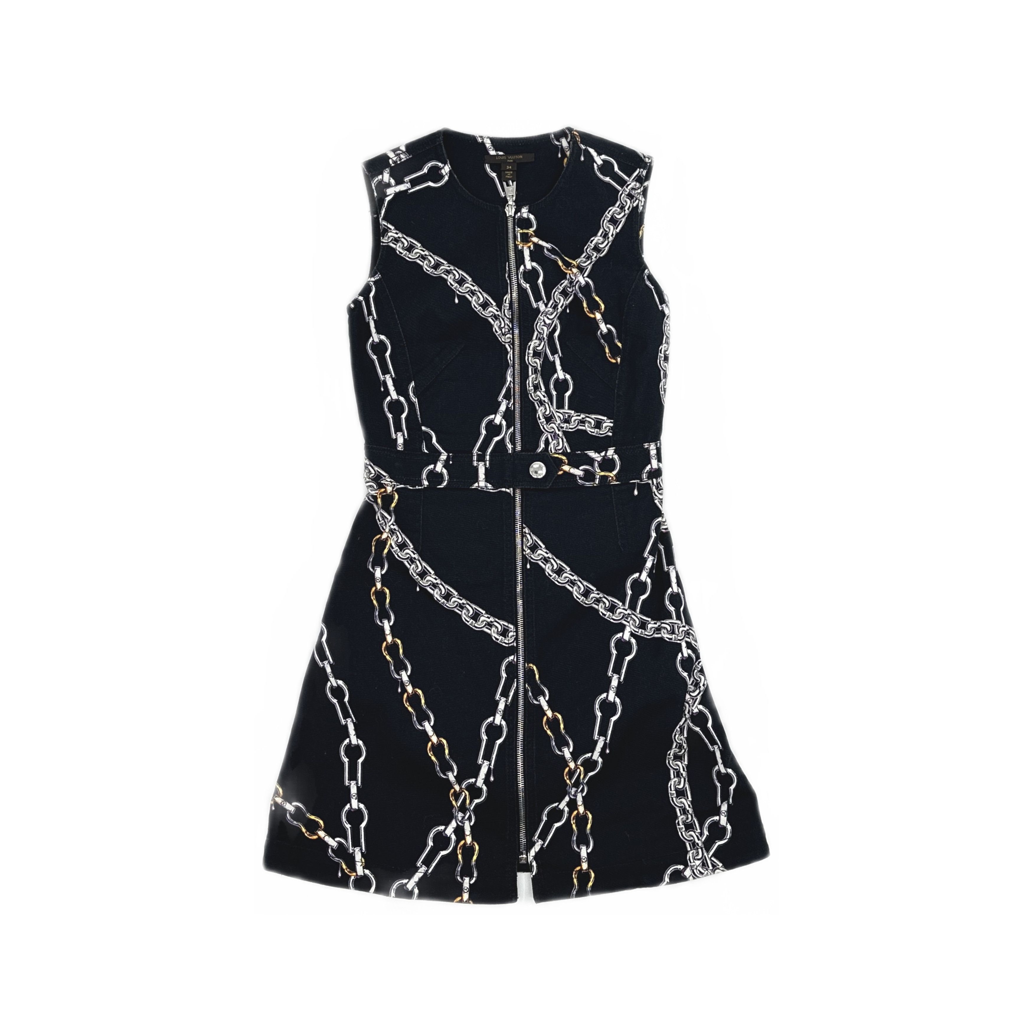 Louis Vuitton Louis Vuitton Chain Print Denim Dress 34 Size XS / US 0-2 / IT 36-38 - 1 Thumbnail