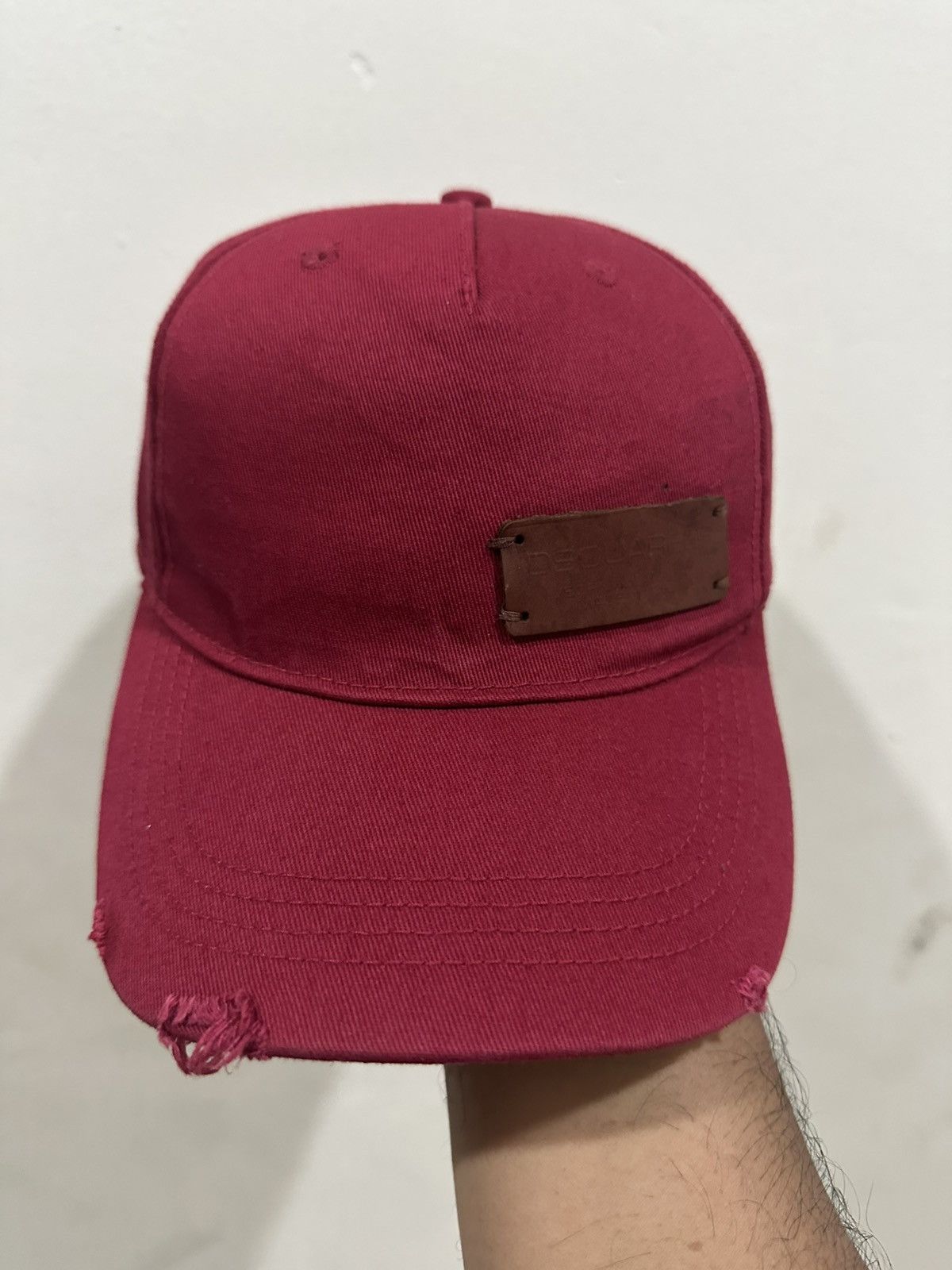 Dsquared2 Distress Dsquared Leather Patch Baseball Hat Size ONE SIZE - 2 Thumbnail
