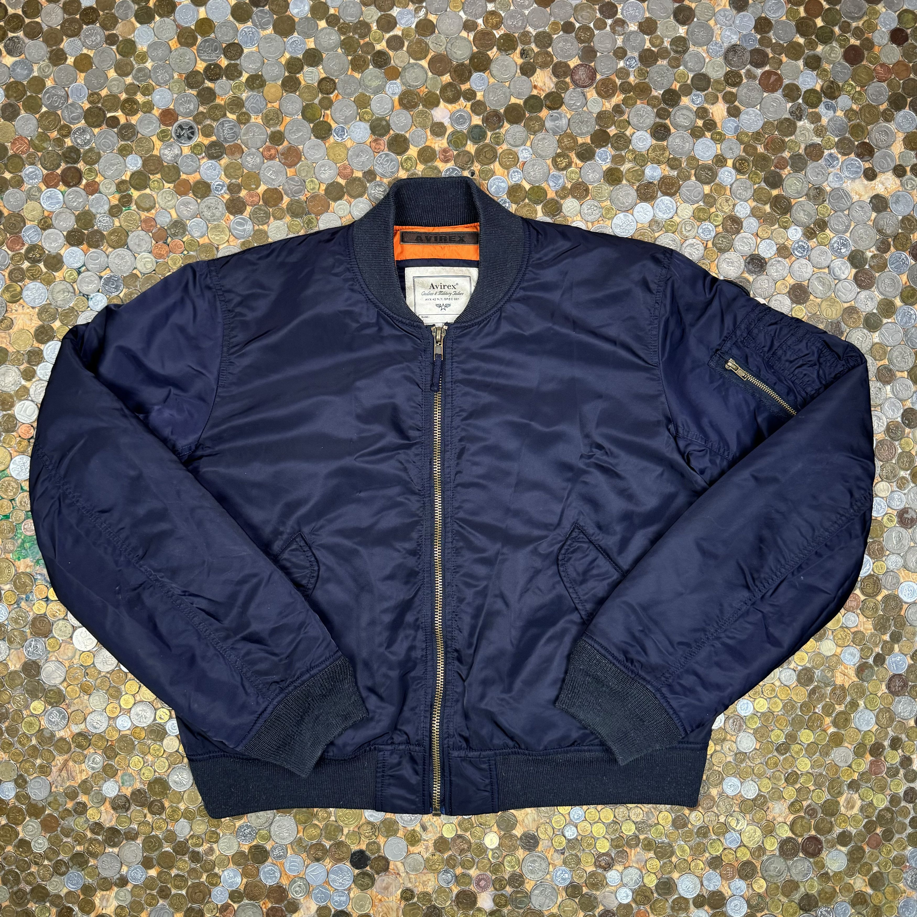 image of Avirex Varsity Bomber Jacket Vintage 90's &y2K Pilot in Navy, Men's (Size Medium)