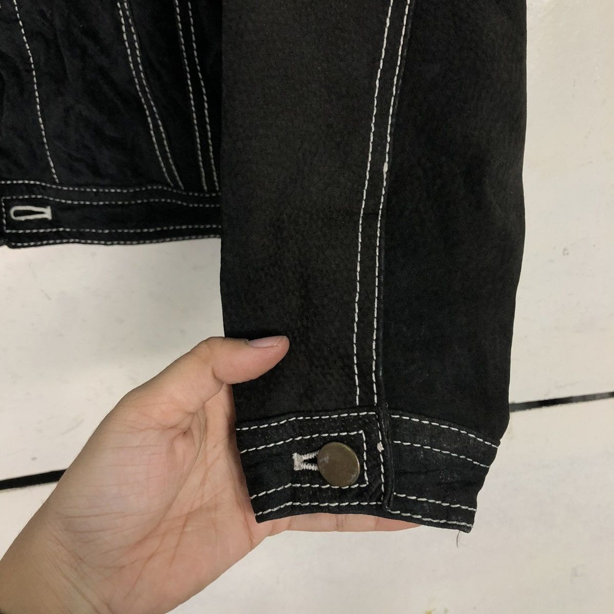 Japanese Brand 🔥VINTAGE TRUCKER BIKER LEATHER JACKET UNBRANDED ISSEY MIYAKE Size US M / EU 48-50 / 2 - 17 Thumbnail