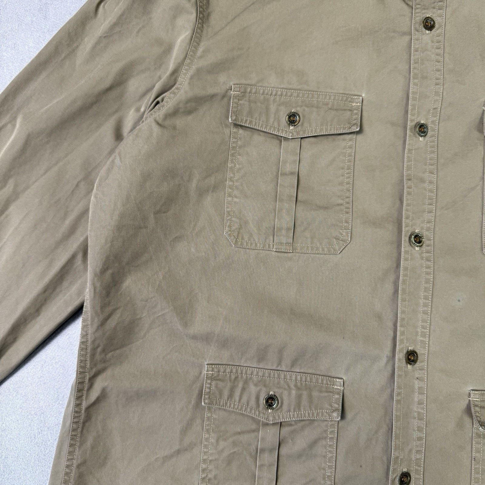 Burberry Vintage Burberry Brit Men Button Up Shirt Cargo Size L Beige Size US L / EU 52-54 / 3 - 7 Thumbnail