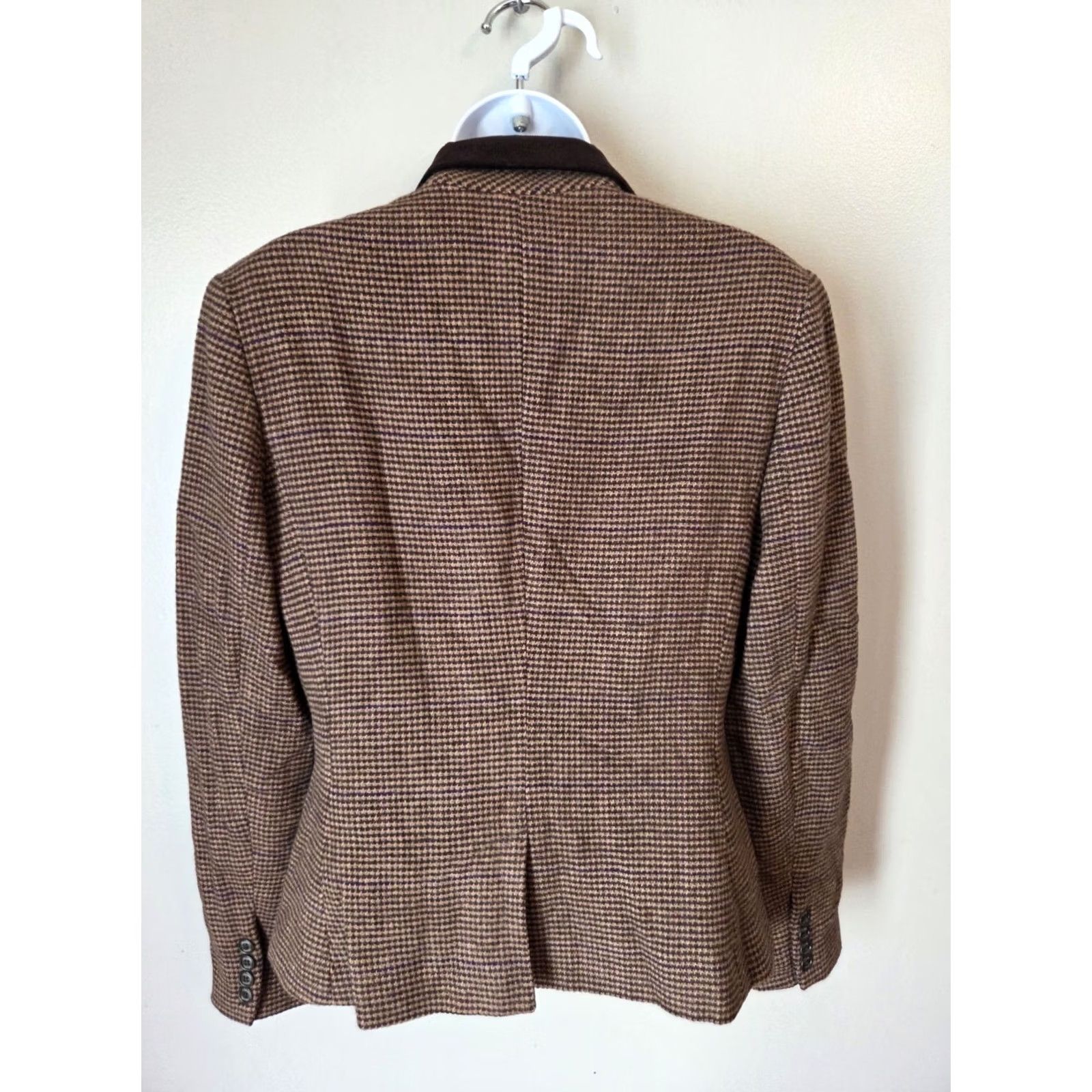 Chaps Chaps Womens Brown Plaid Wool Blazer Jacket Size 8 Velvet Collar Size M / US 6-8 / IT 42-44 - 7 Thumbnail