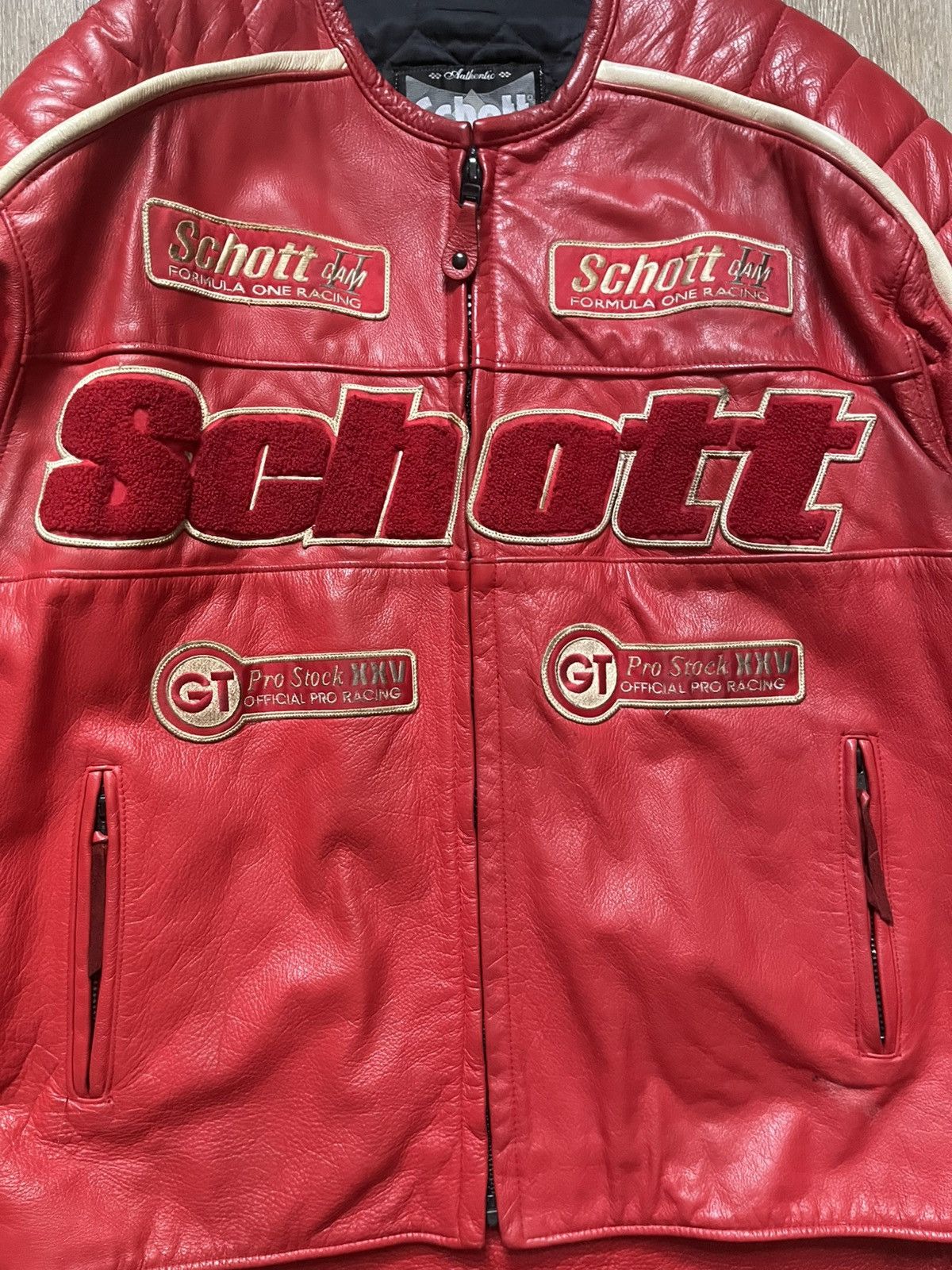 Schott schott nyc red leather moto jacket Size US XXL / EU 58 / 5 - 3 Thumbnail