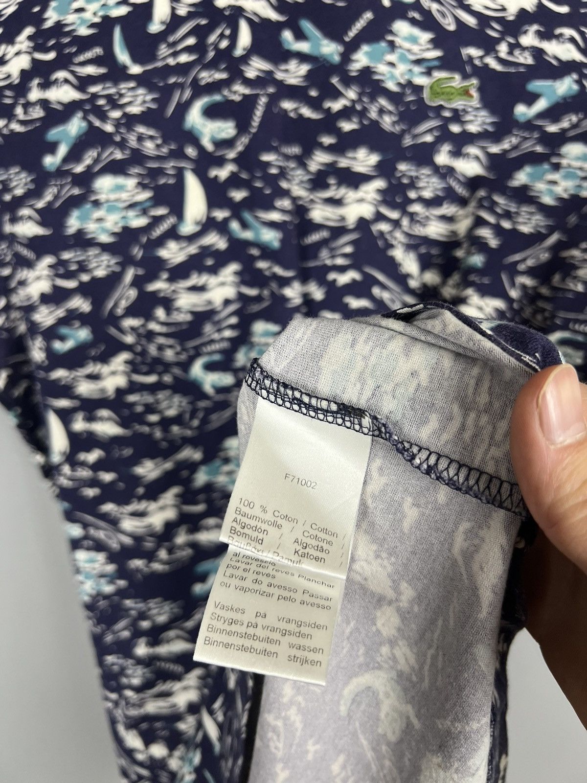 Lacoste (S-M) Rare Lacoste crocodile multi logo monogram tee Size US M / EU 48-50 / 2 - 5 Thumbnail