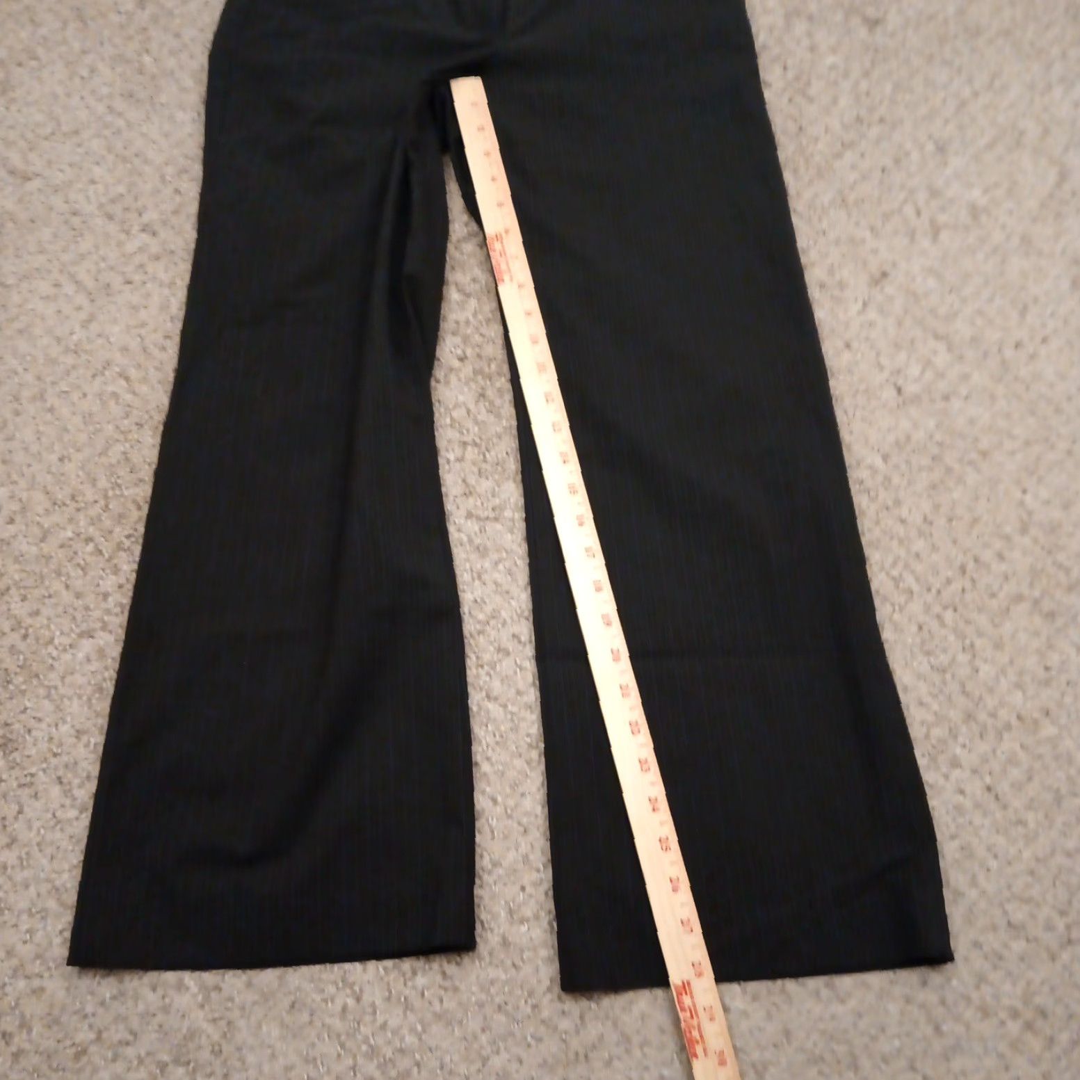 Liz Claiborne Liz Claiborne Dress Pants Womens Size 6 Petite Black Striped Straight Inseam 28 in Polyester Blend Flat Front Pockets" Size 28" / US 6 / IT 42 - 6 Thumbnail