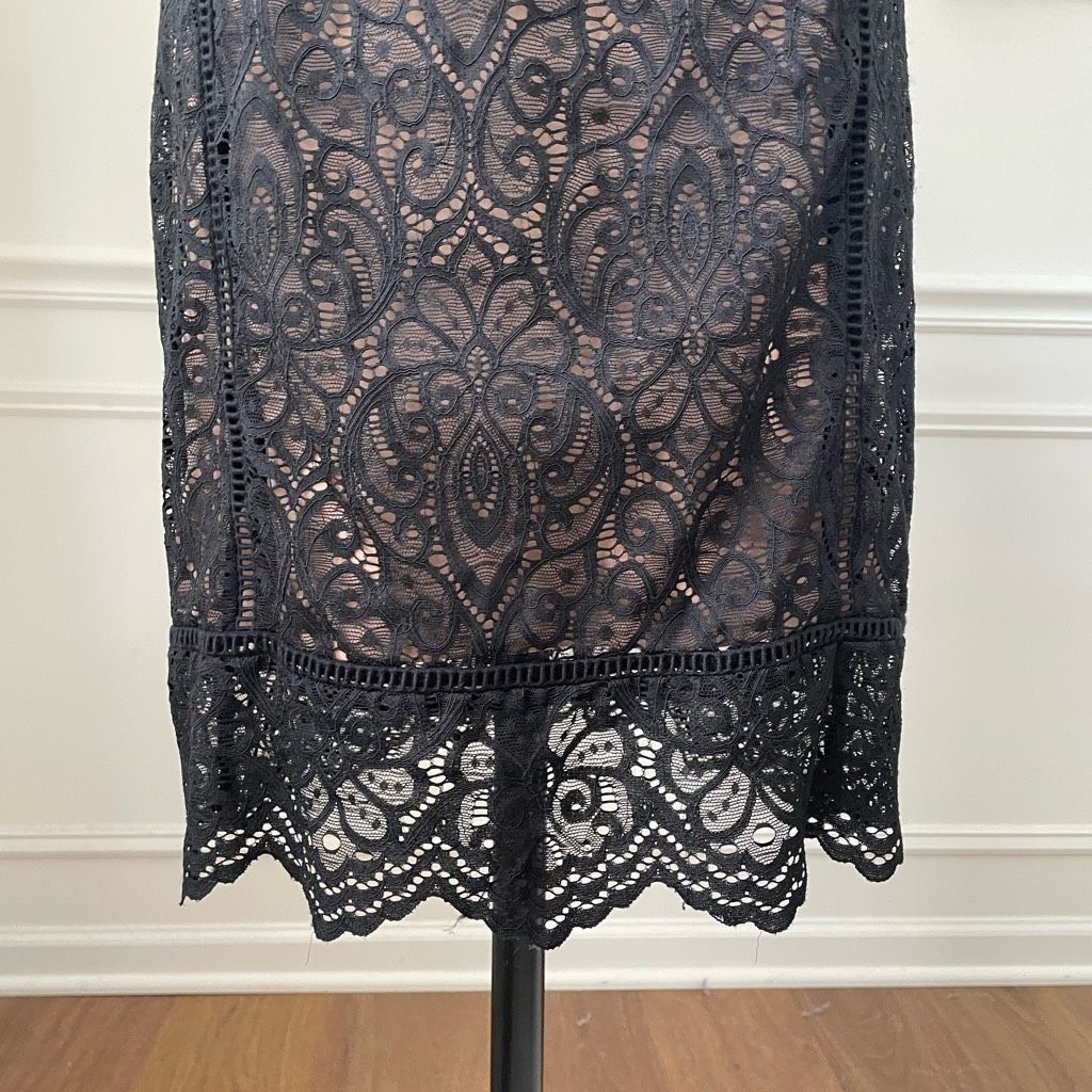 Topshop TopShop Black Strappy Lace Cocktail Homecoming Dress 8 Size M / US 6-8 / IT 42-44 - 4 Thumbnail