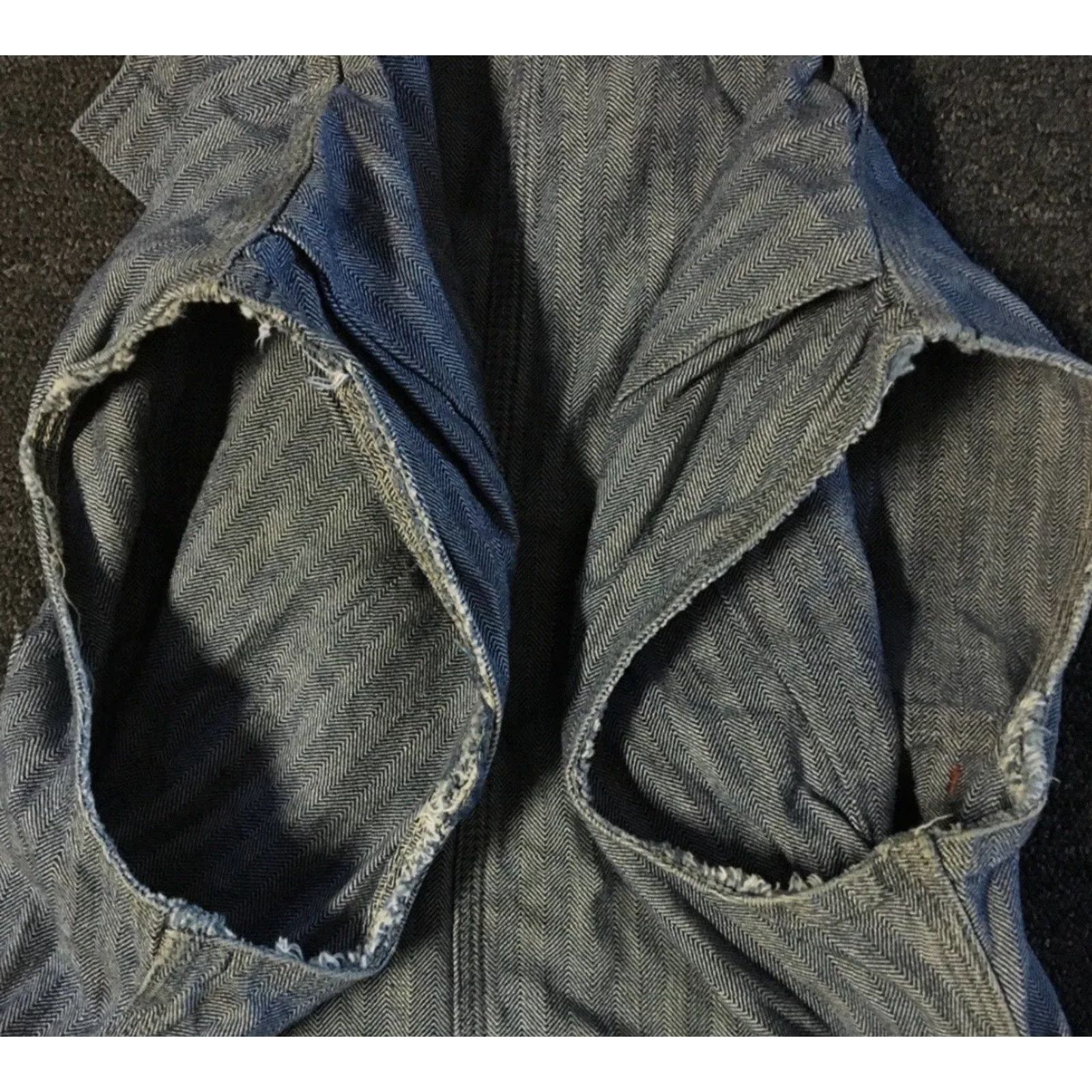 JCPenney VINTAGE Union Made JC Penney Big Mac Coveralls 42R Sleeveless Herringbone 50s 60s USA Mens Size US 42 / EU 58 - 4 Thumbnail