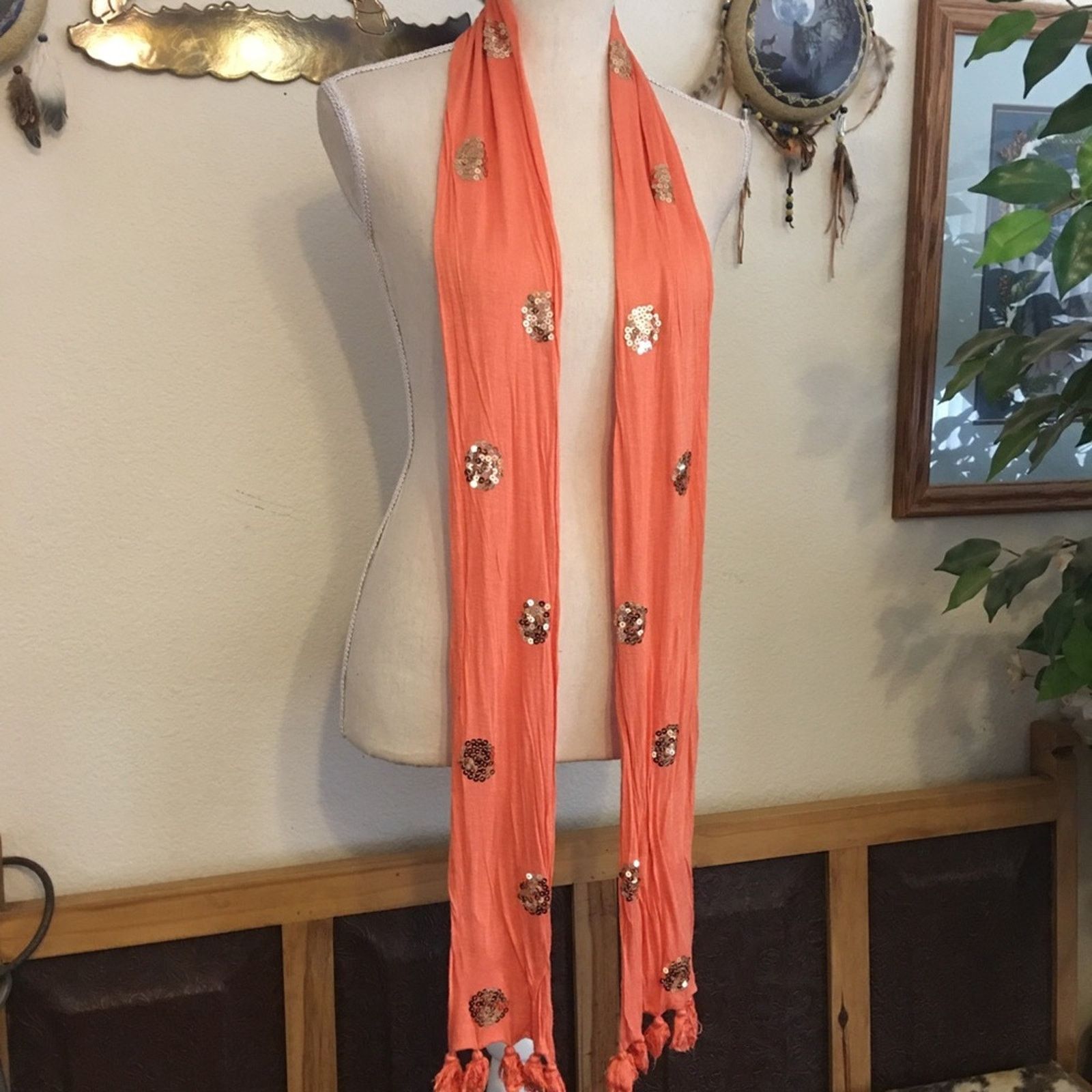 Fossil Fossil sherbet sequin soft stretchy tassel scarf Size ONE SIZE - 1 Thumbnail