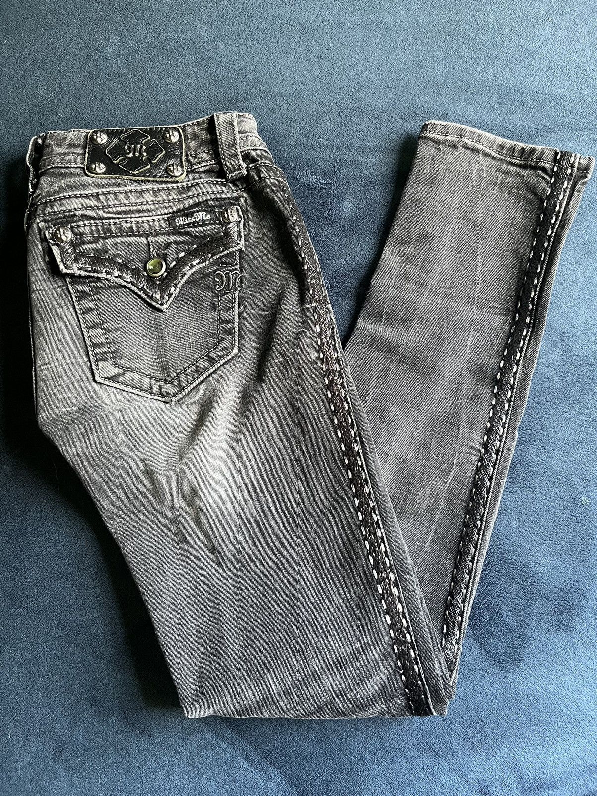 Miss Me × Vintage Y2K Miss Me Avant Garde Skinny Jeans Size 28" / US 6 / IT 42 - 1 Thumbnail