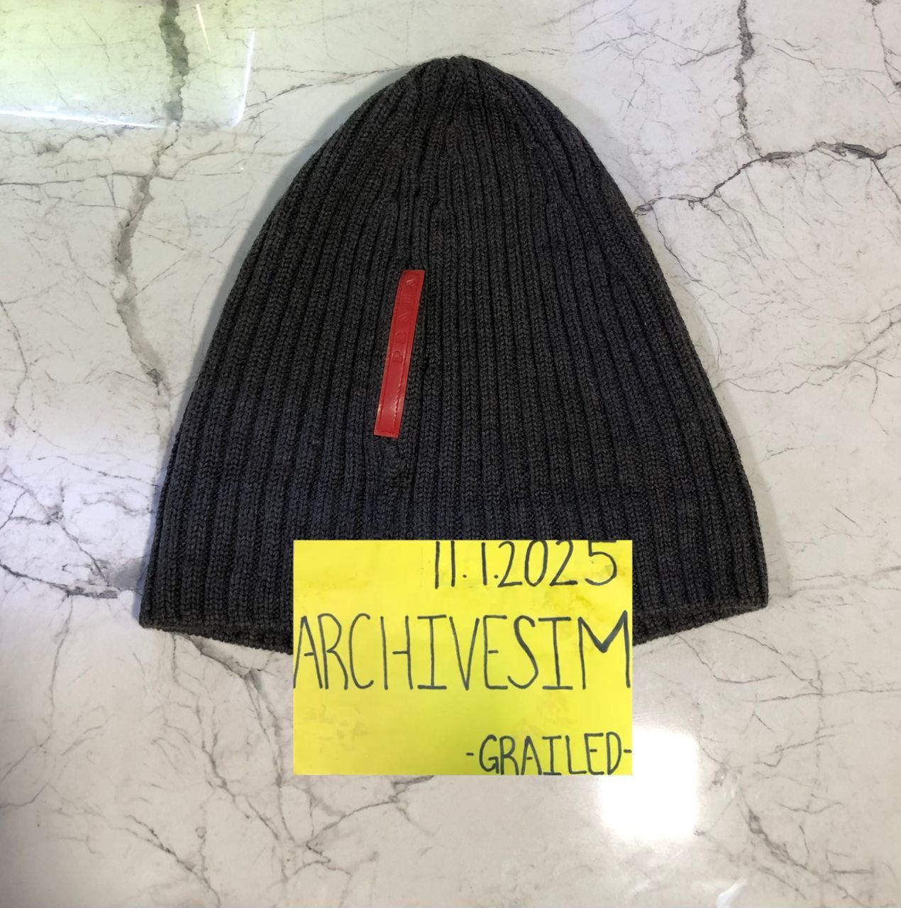 Prada Prada Wool Red Tab Beanie Size ONE SIZE - 2 Thumbnail