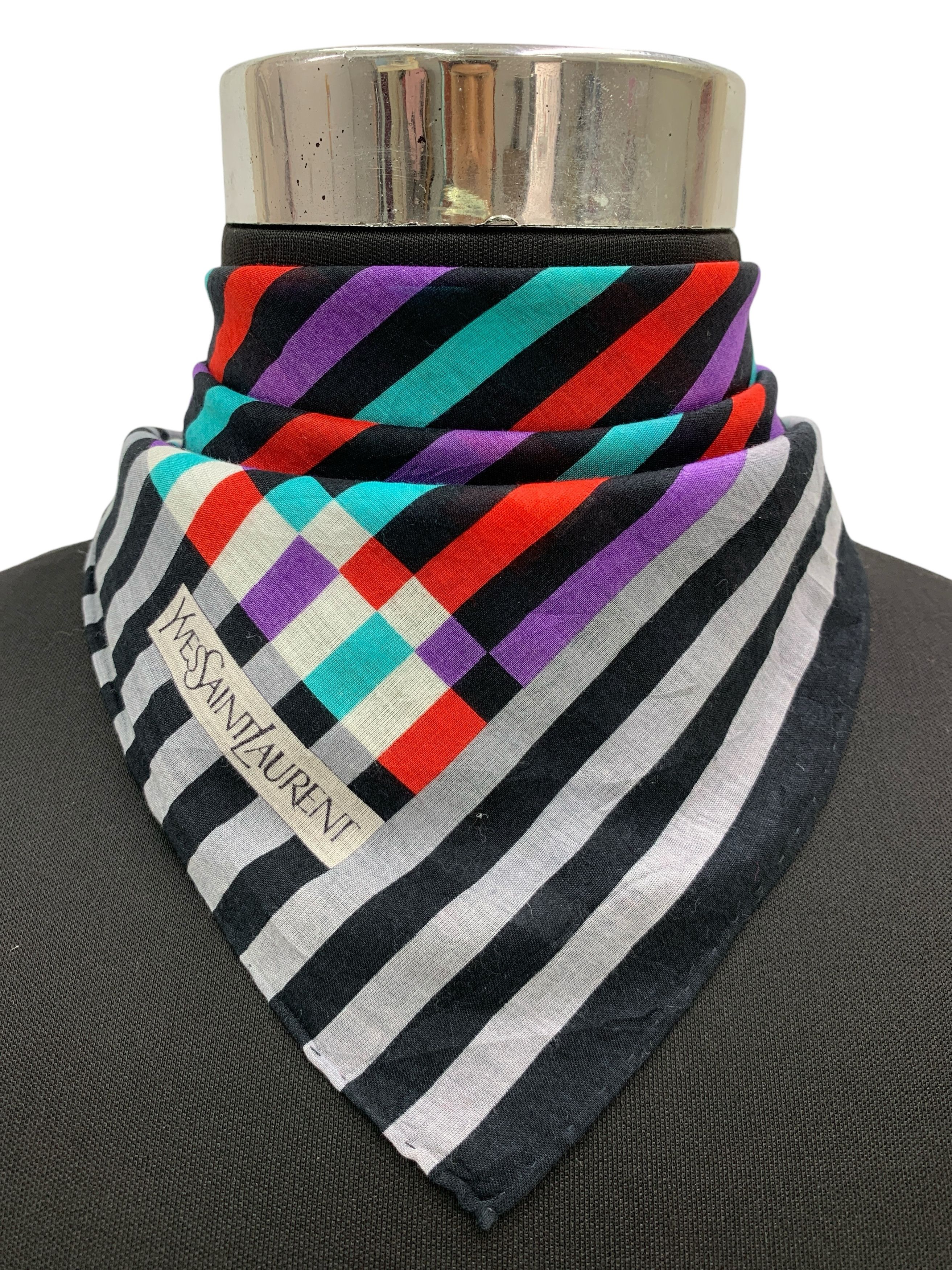 Vintage × Yves Saint Laurent Vintage Yves Saint Laurent Scarf Handkerchief - HKA974 Size ONE SIZE - 1 Thumbnail