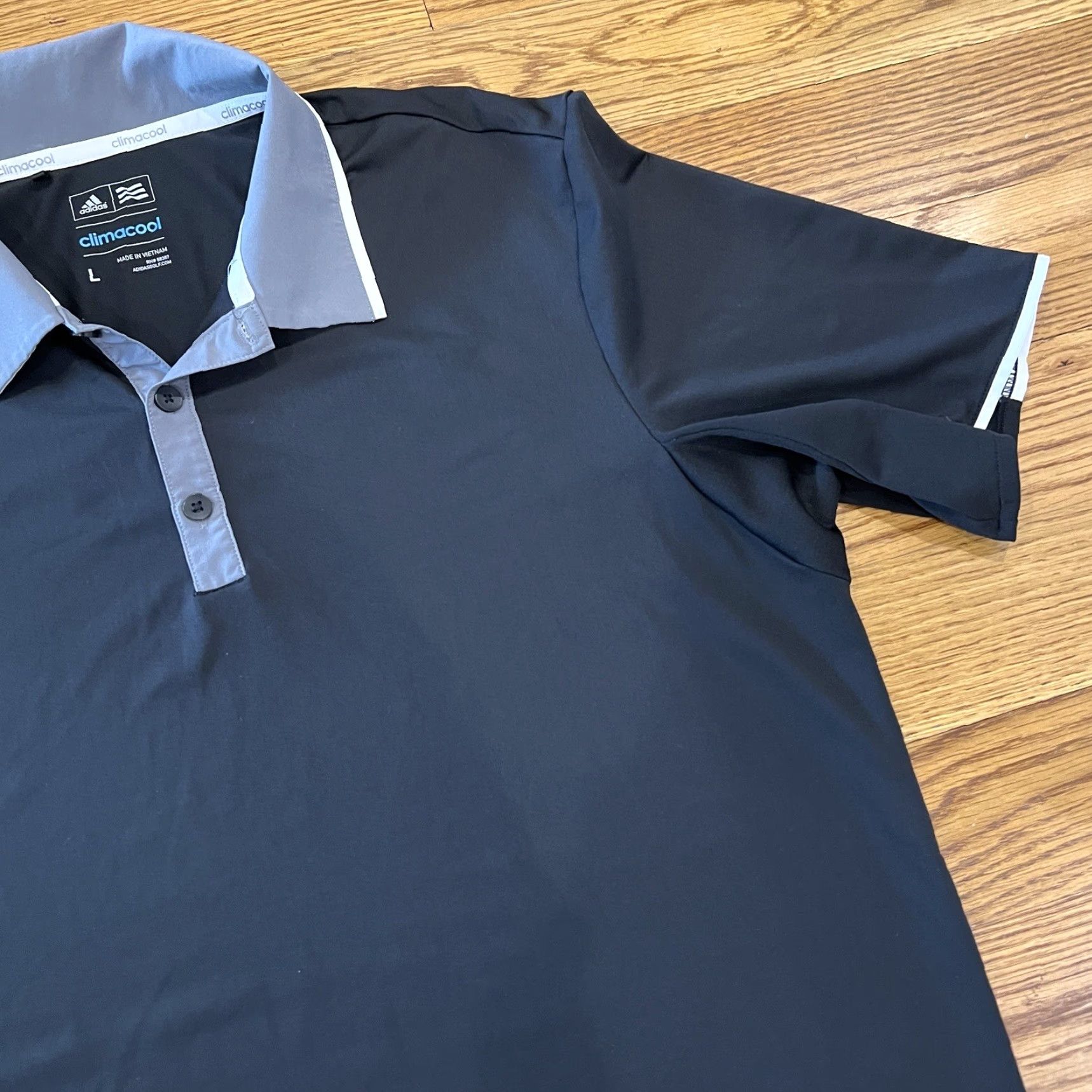 Adidas Adidas Polo Shirt Mens Large Black Logo Climalite Athleisure Casual Button Top Size US L / EU 52-54 / 3 - 3 Thumbnail