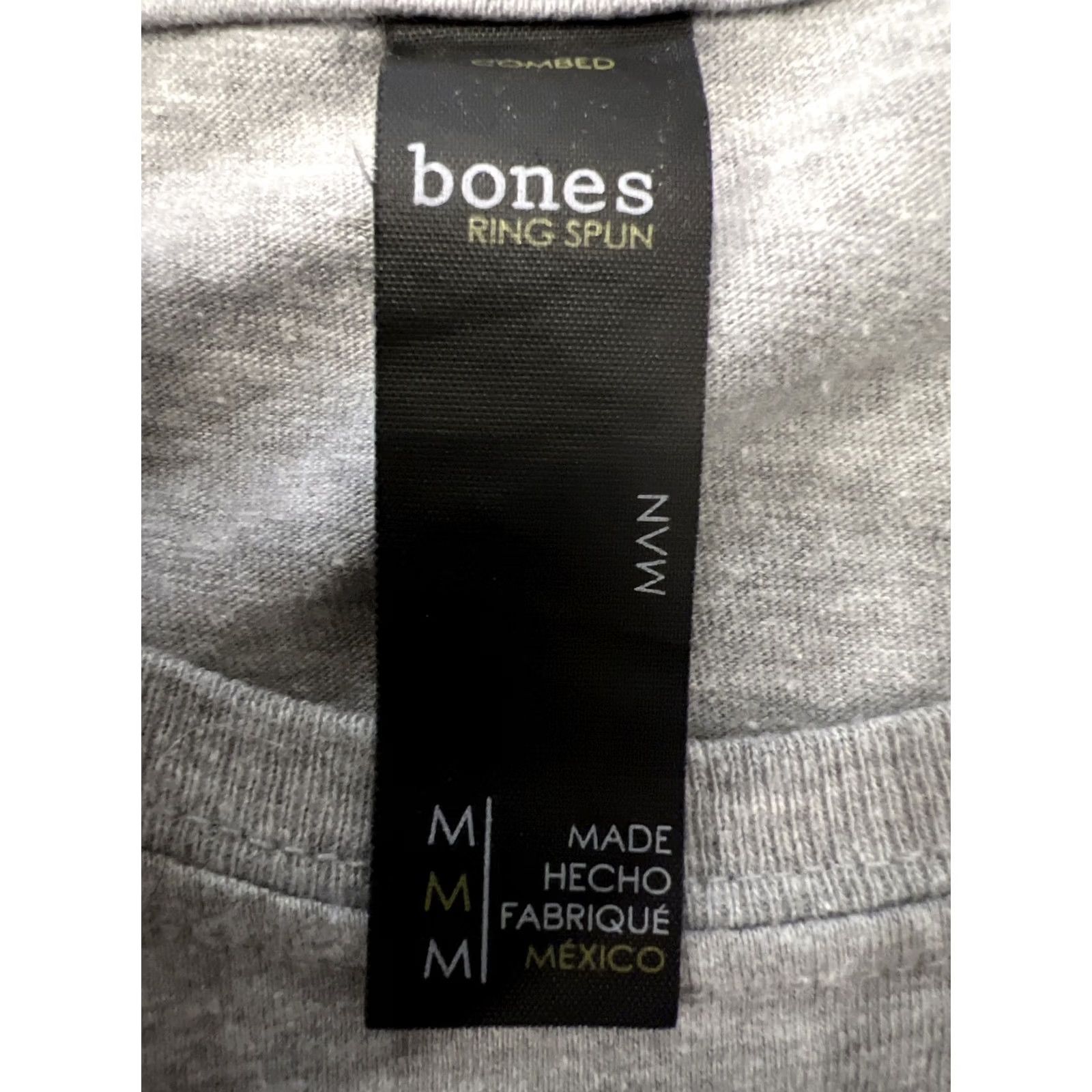 Bones BONES Surfer Shirt M Gray Crew Neck Short Sleeve Logo Cotton Blend Knit Men Regular Modern Beach California Mexico 90s Theme Size US M / EU 48-50 / 2 - 6 Thumbnail